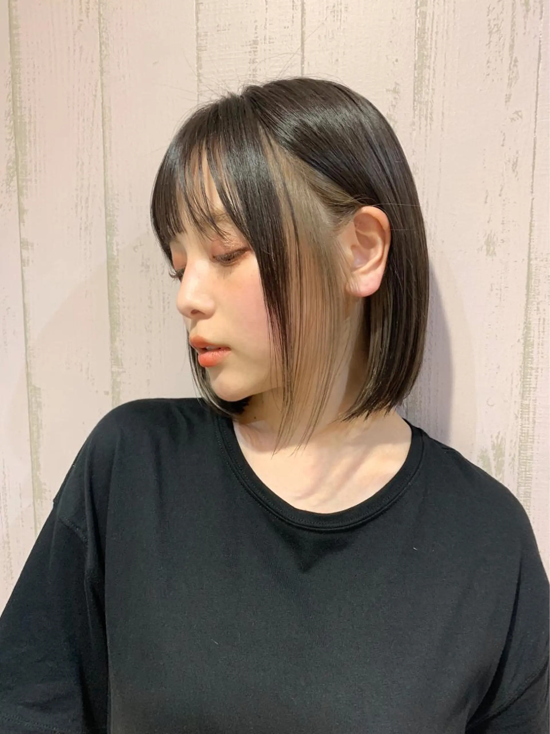 ミディアム カラー グレージュ インナーカラー ミルクティーグレージュ 髪質改善☆ 縮毛矯正miyuのヘアスタイル