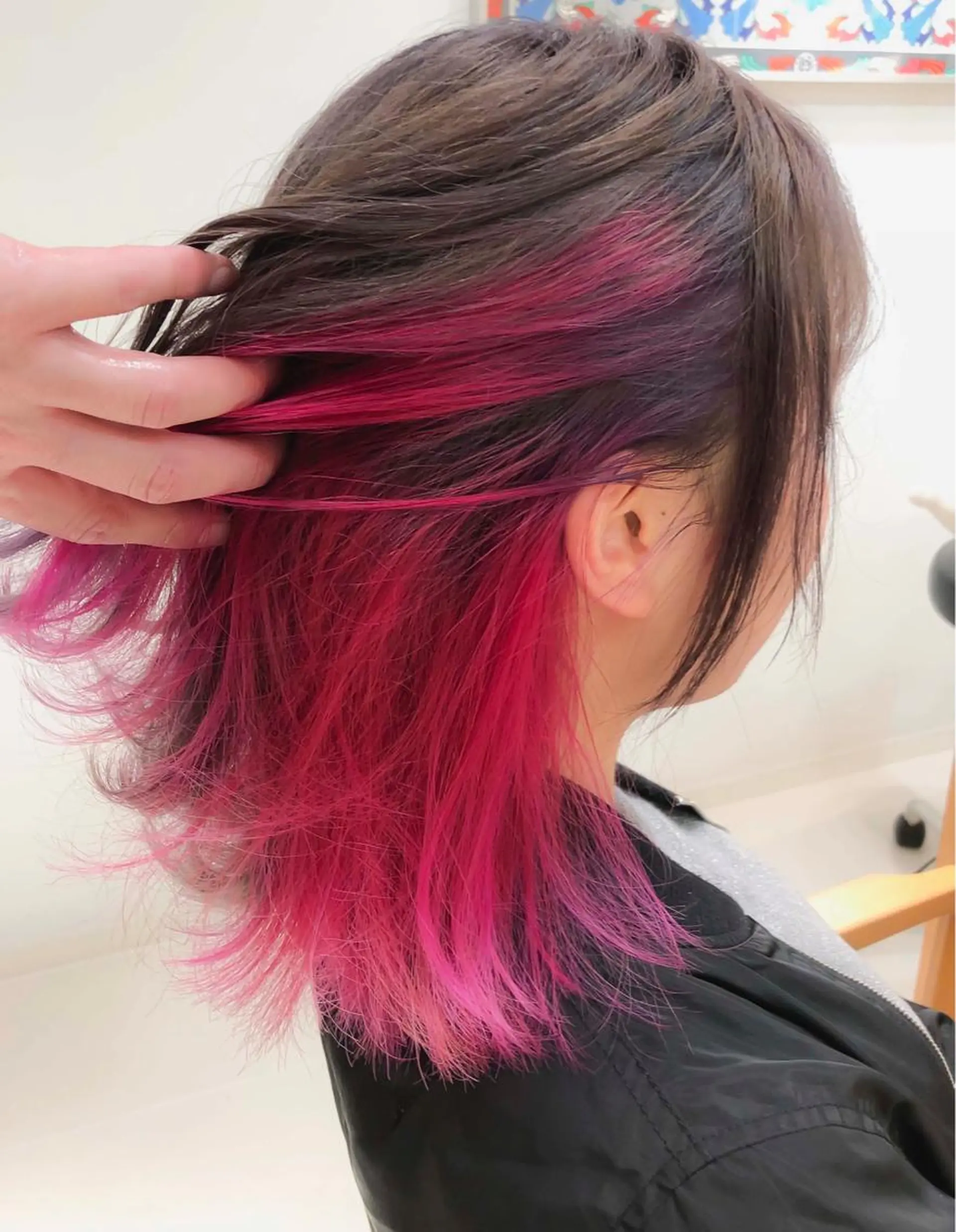ミディアム カラー インナーカラー ピンクカラー ヘアカラー トリートメント Days 透明感カラーのヘアスタイル
