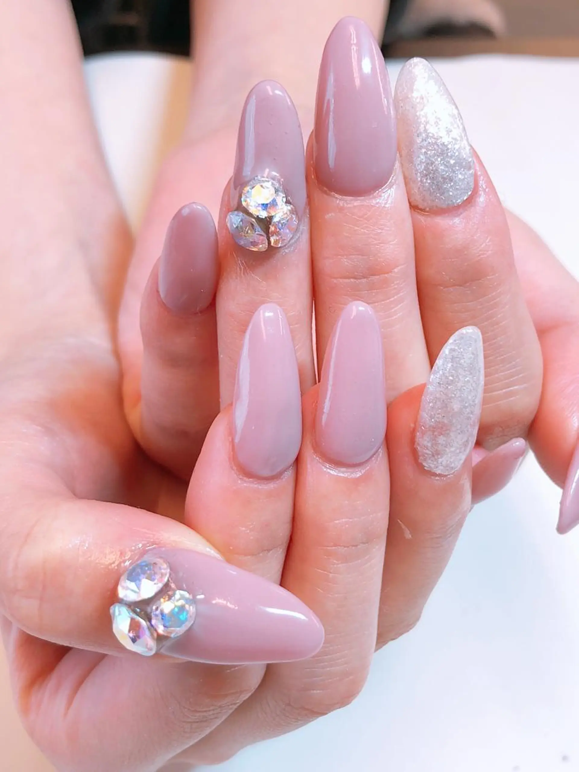 ネイル ワンカラーネイル スカルプネイル ストーンネイル KIREIE NAILSのネイルデザイン
