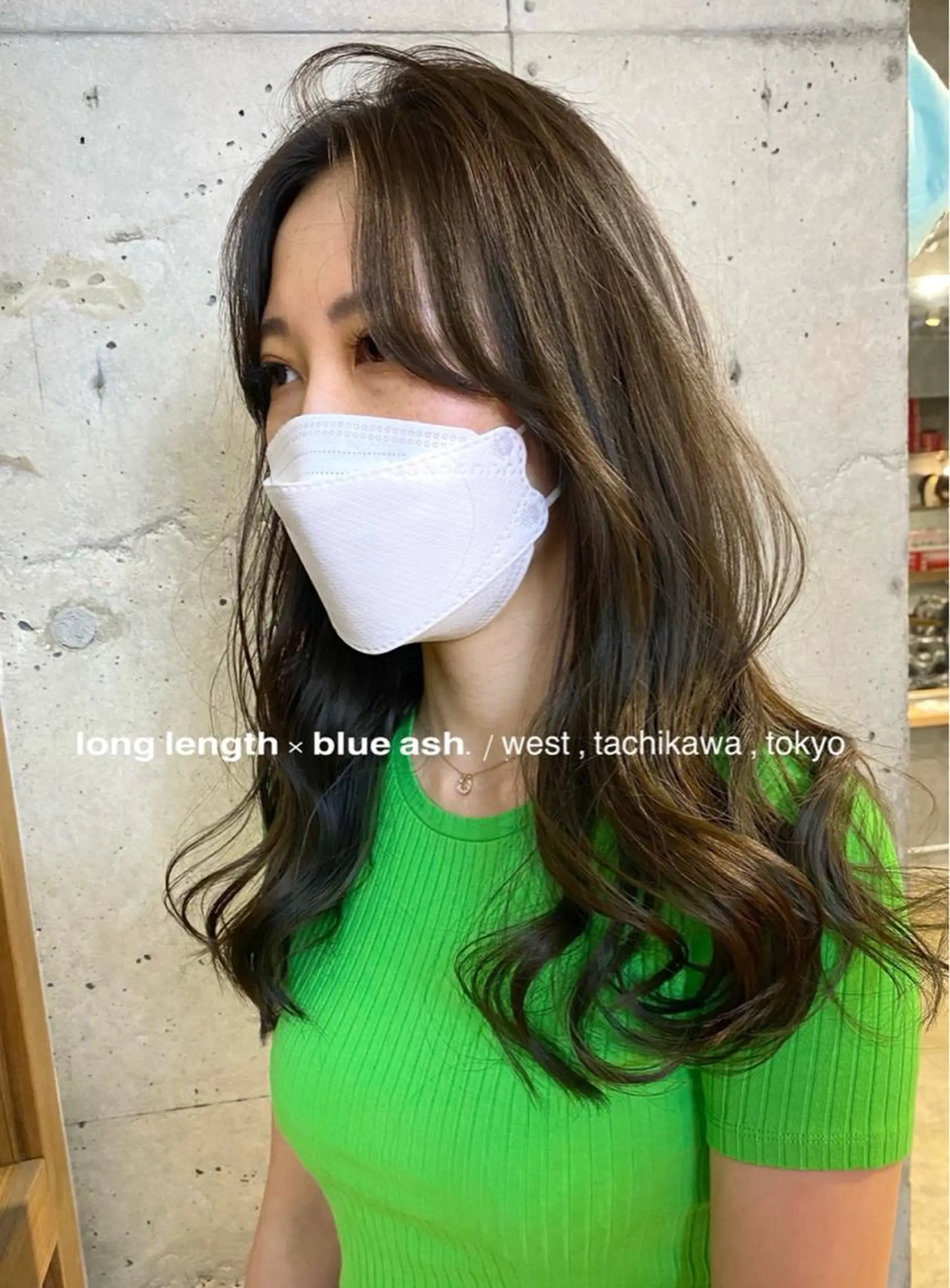 ロング カラー アッシュ ベージュカラー ブルーカラー ブルーアッシュ ブルージュ 竹嶌 健吾のヘアスタイル