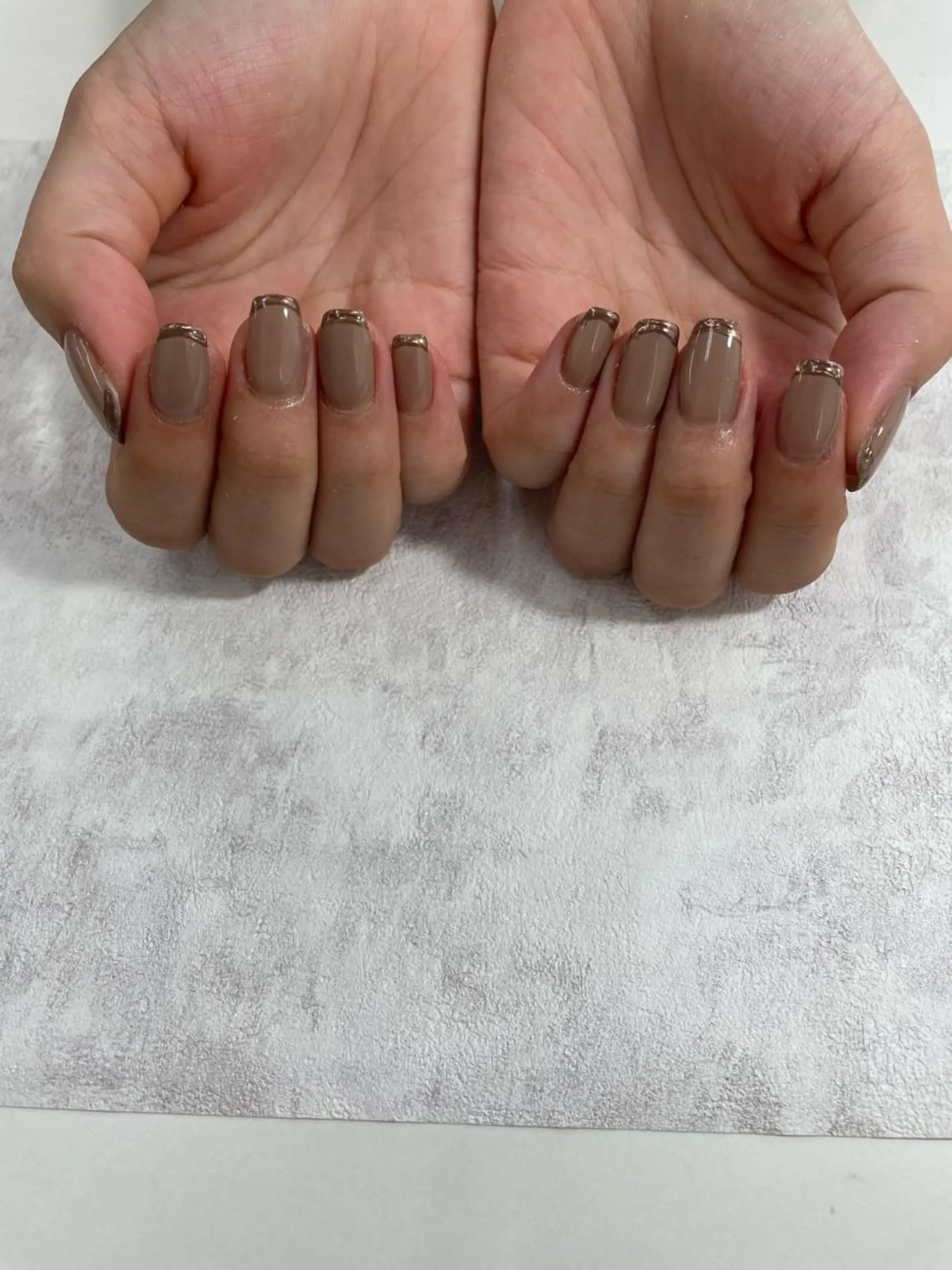 ネイル ブラウン ミラーネイル Li aile eye&nailのマツエク・マツパデザイン