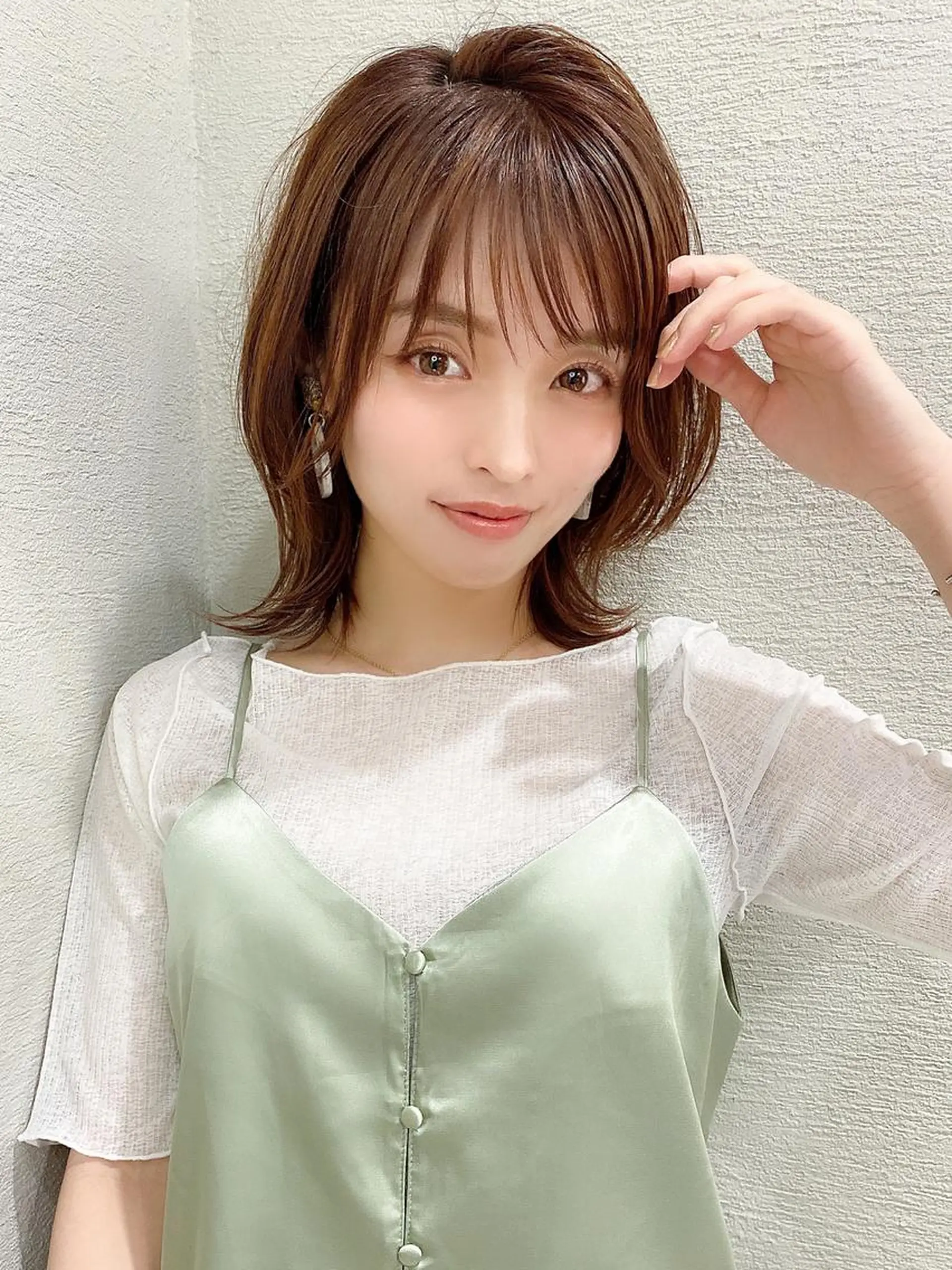 ミディアム カット ヘアカラー トリートメント 艶感透明感カラー 🫧たけ🫧のヘアスタイル