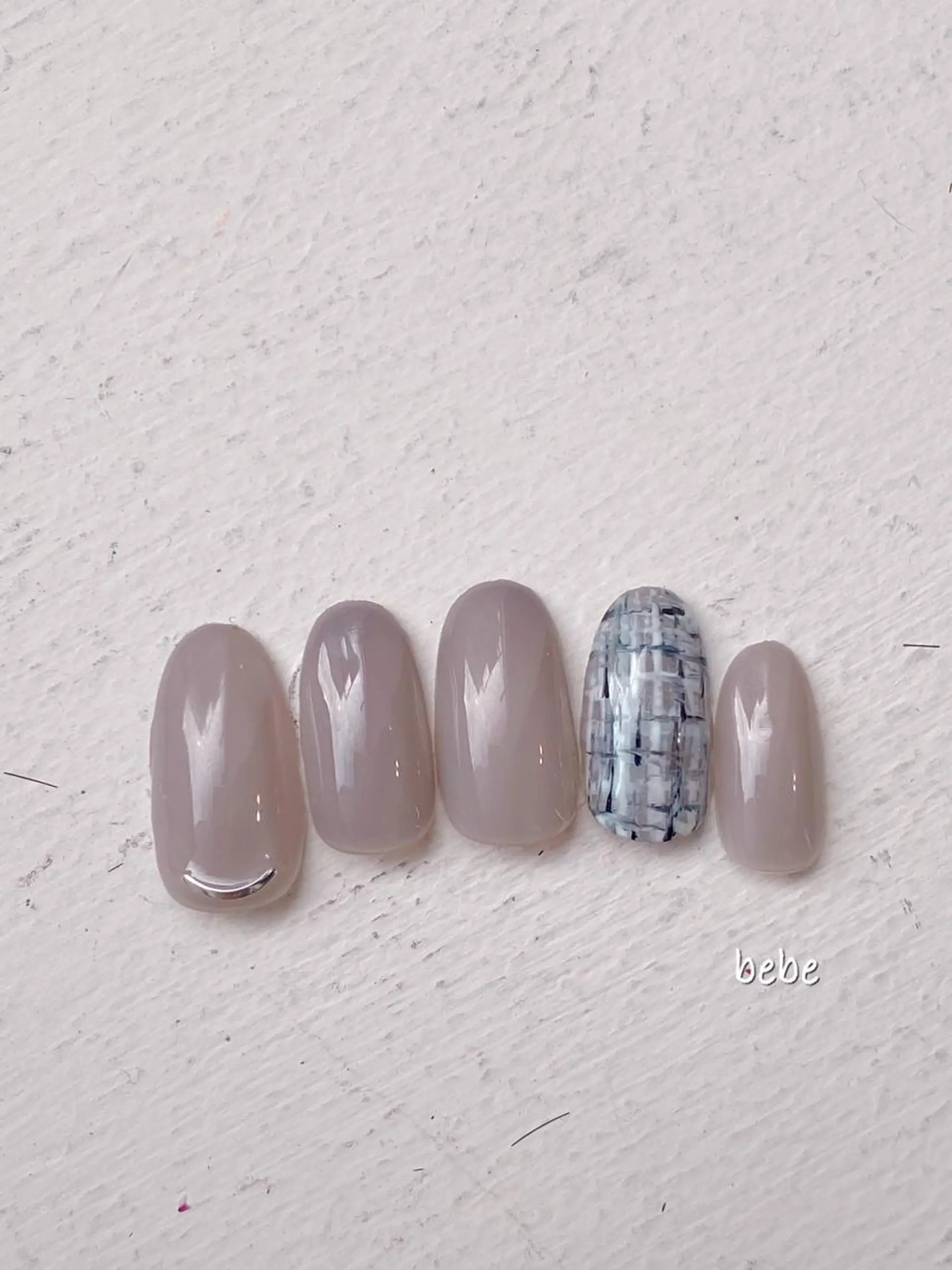 ネイル シンプルネイル ツイードネイル Ann nailのネイルデザイン