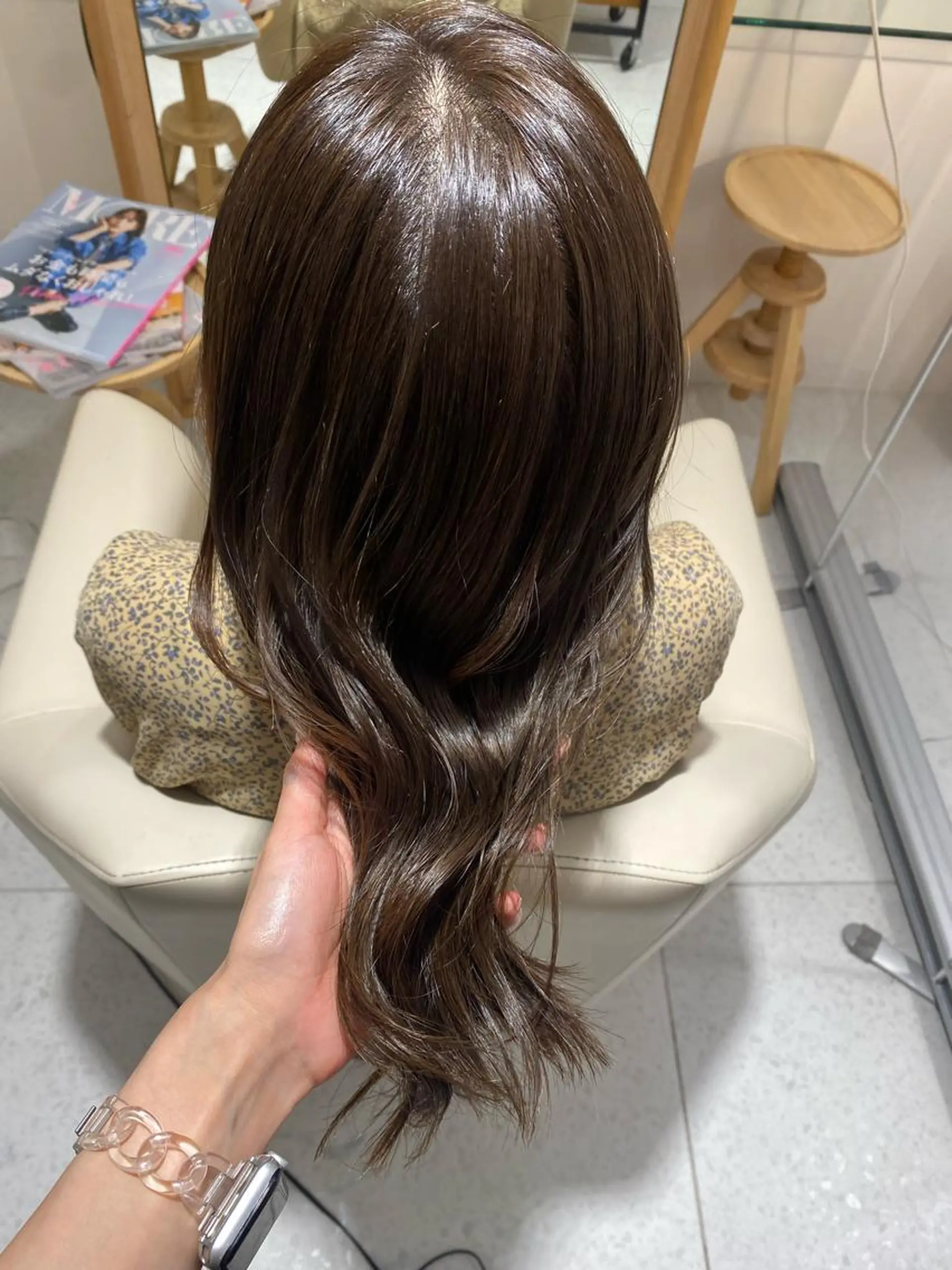 ミディアム カラー ヘアカラー 安永 涼のヘアスタイル