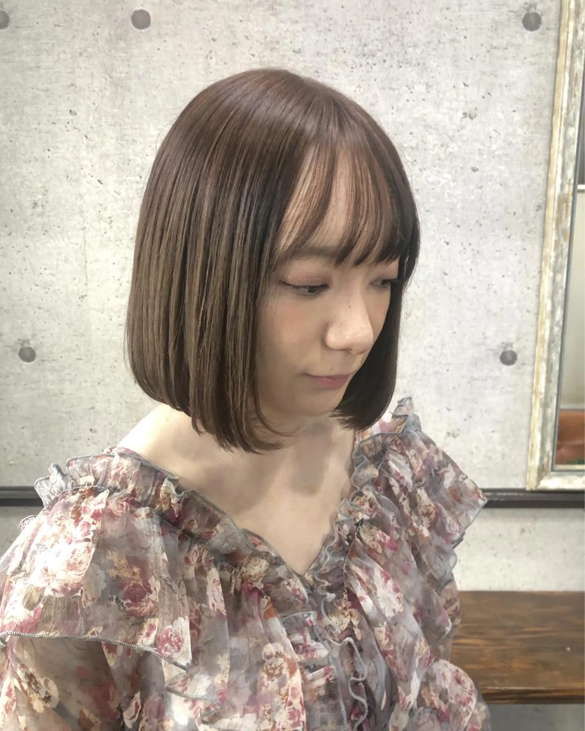 ショート カラー ボブ カット ヘアカラー 江原 彩華のヘアスタイル