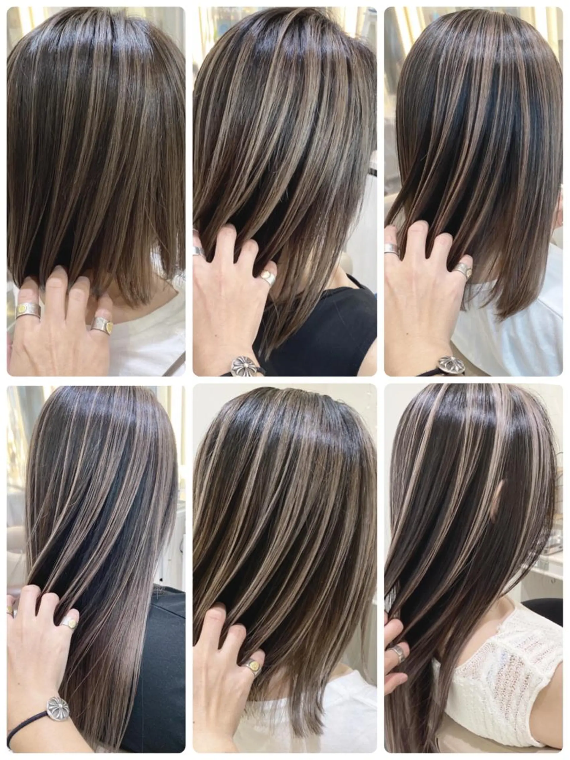 セミロング カラー バレイヤージュ 髪質改善 レイヤーカット カット ヘアカラー トリートメント 山崎俊輔/髪質改善 /バレイヤージュのヘアスタイル