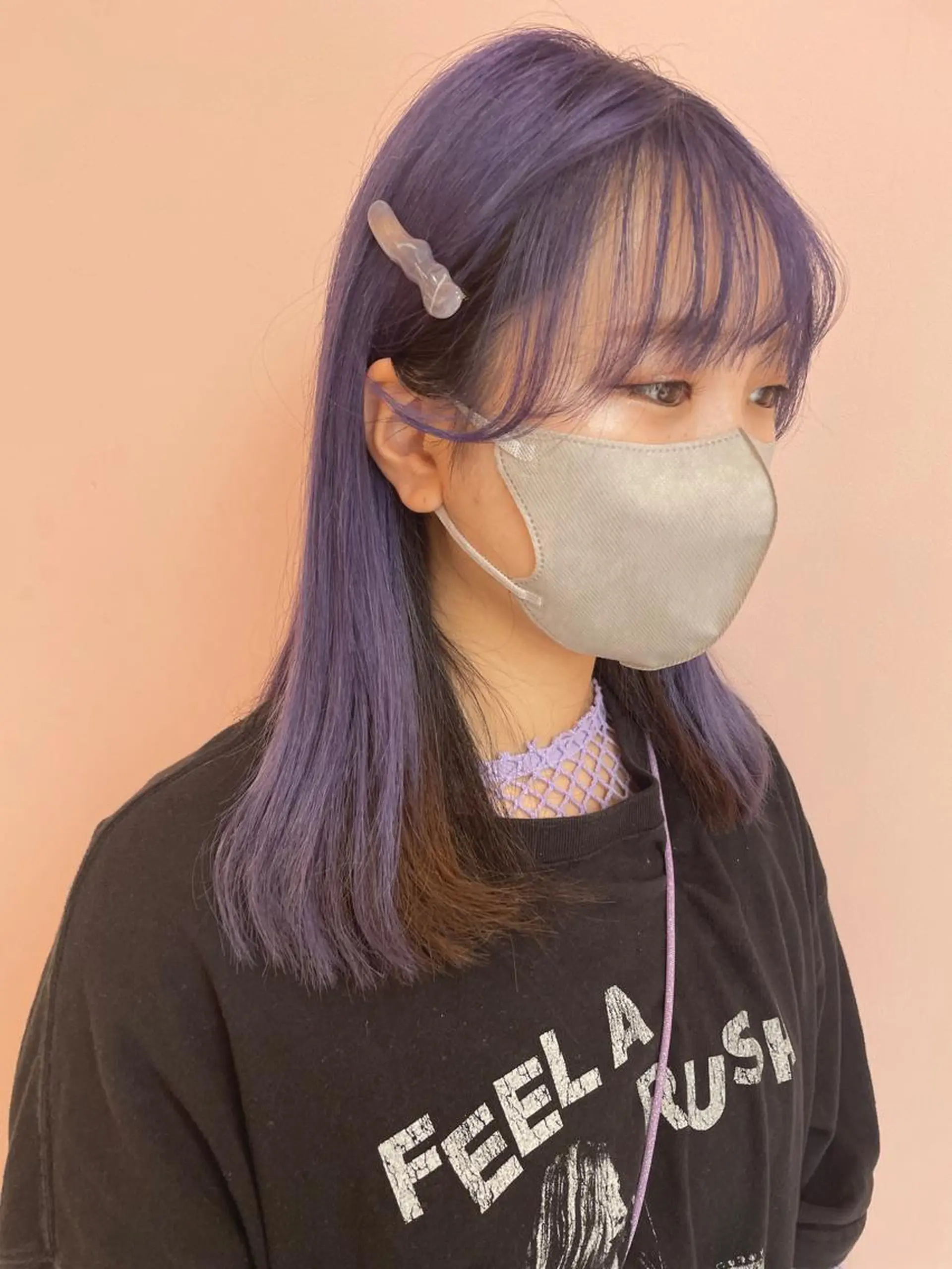 セミロング カラー ブルーカラー ブルーラベンダー ラベンダーカラー カット ヘアカラー トリートメント レイヤー/ウルフ/ ハイトーンchimiのヘアスタイル