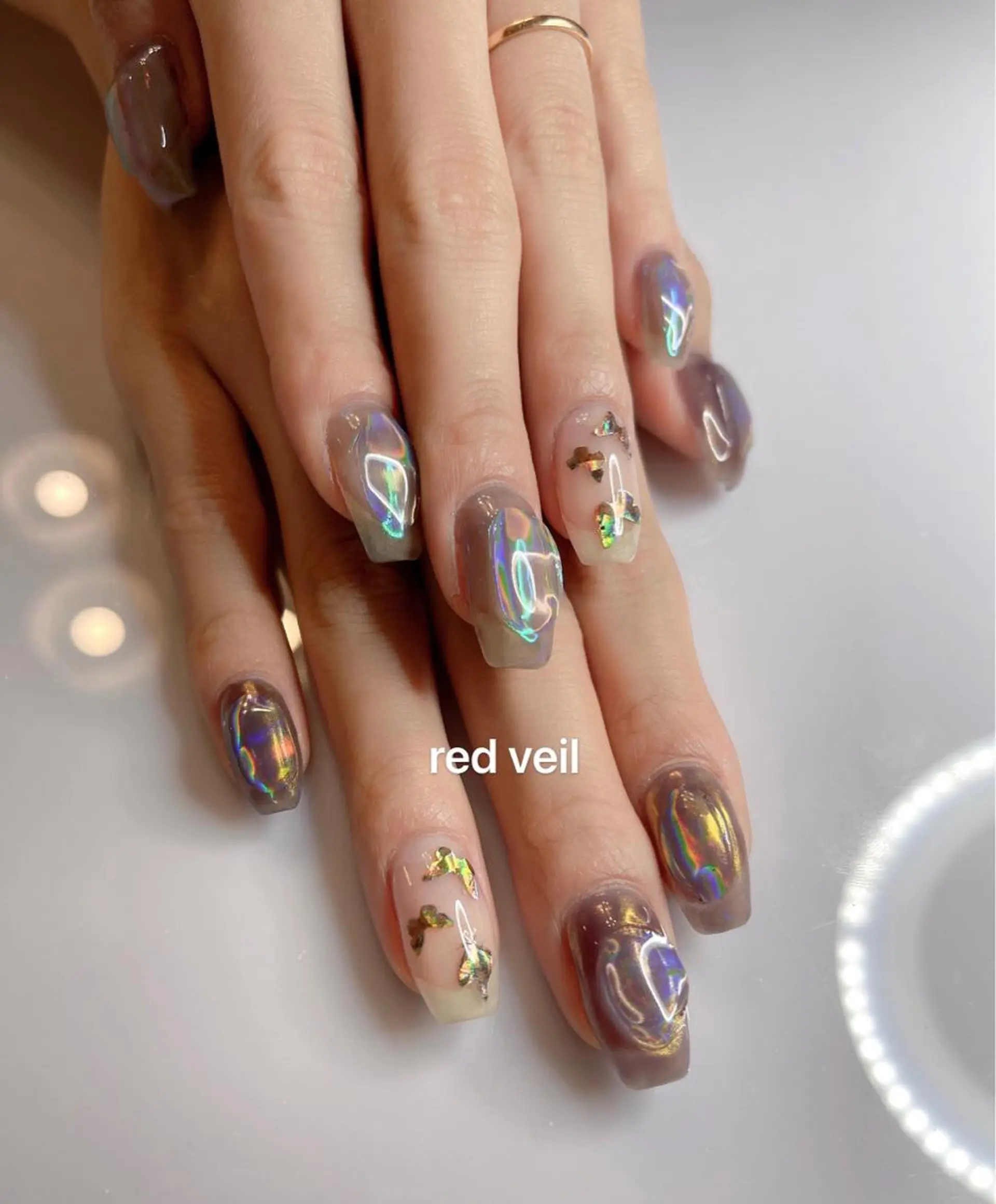 ミディアム ネイル ハンドネイル 長さ出し専門 nynaのネイルデザイン