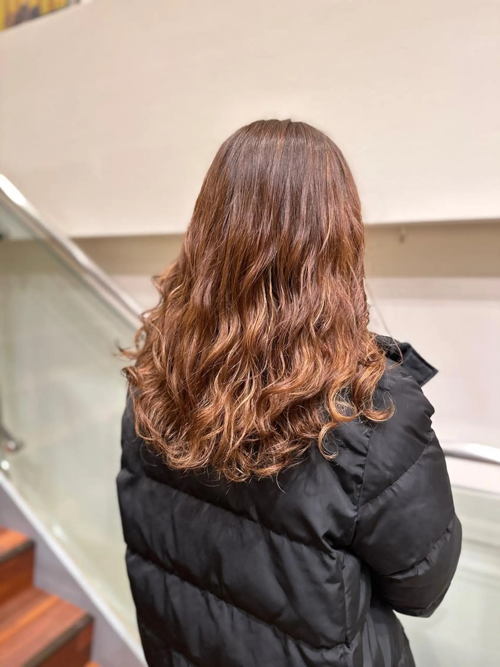 セミロング パーマ セミロングパーマ デジタルパーマ レイヤー/グレージュ メンズパーマのヘアスタイル