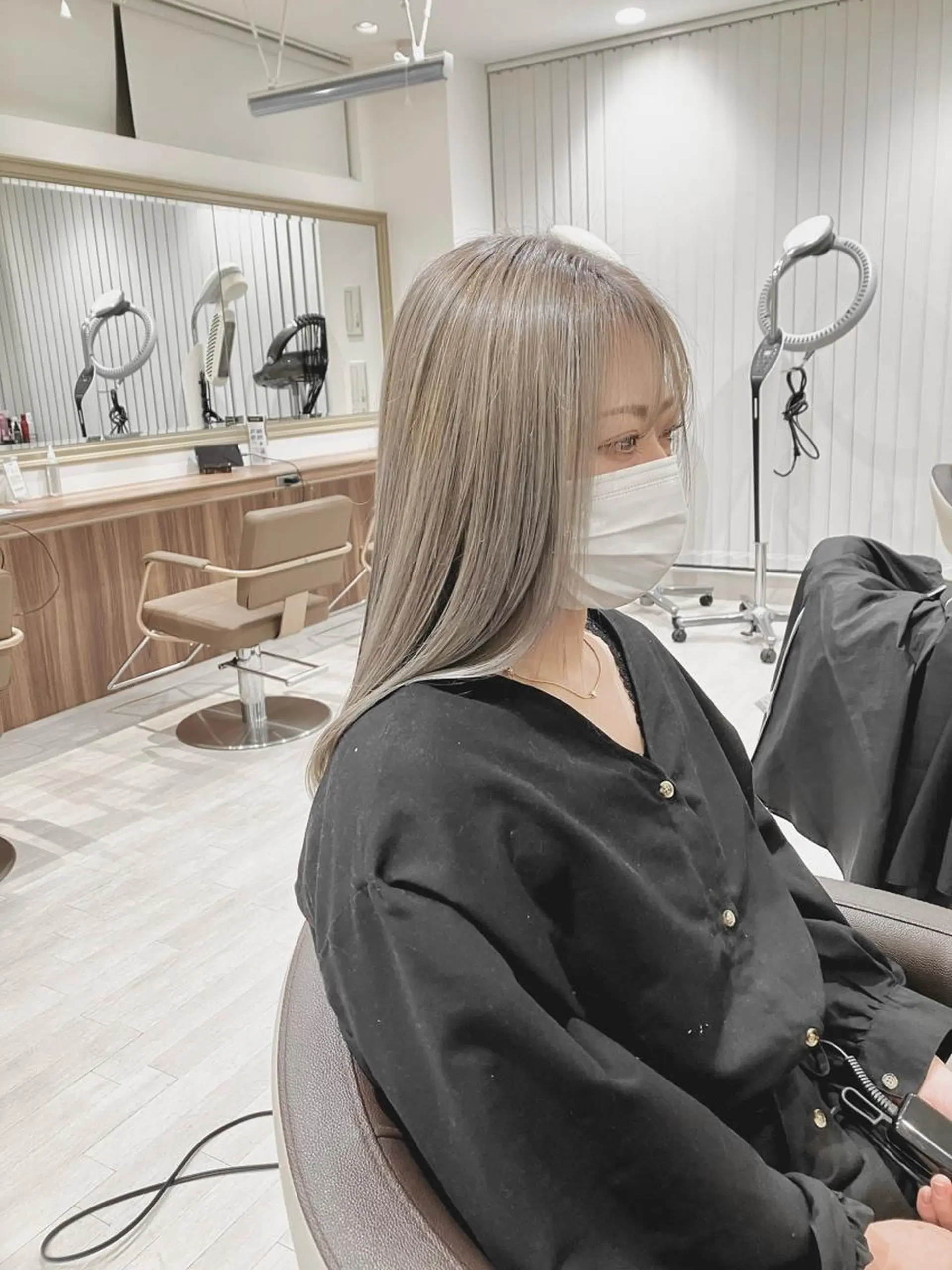 ロング ヘアカラー 雅/ダブルカラー/ 白髪ぼかしハイライトのヘアスタイル