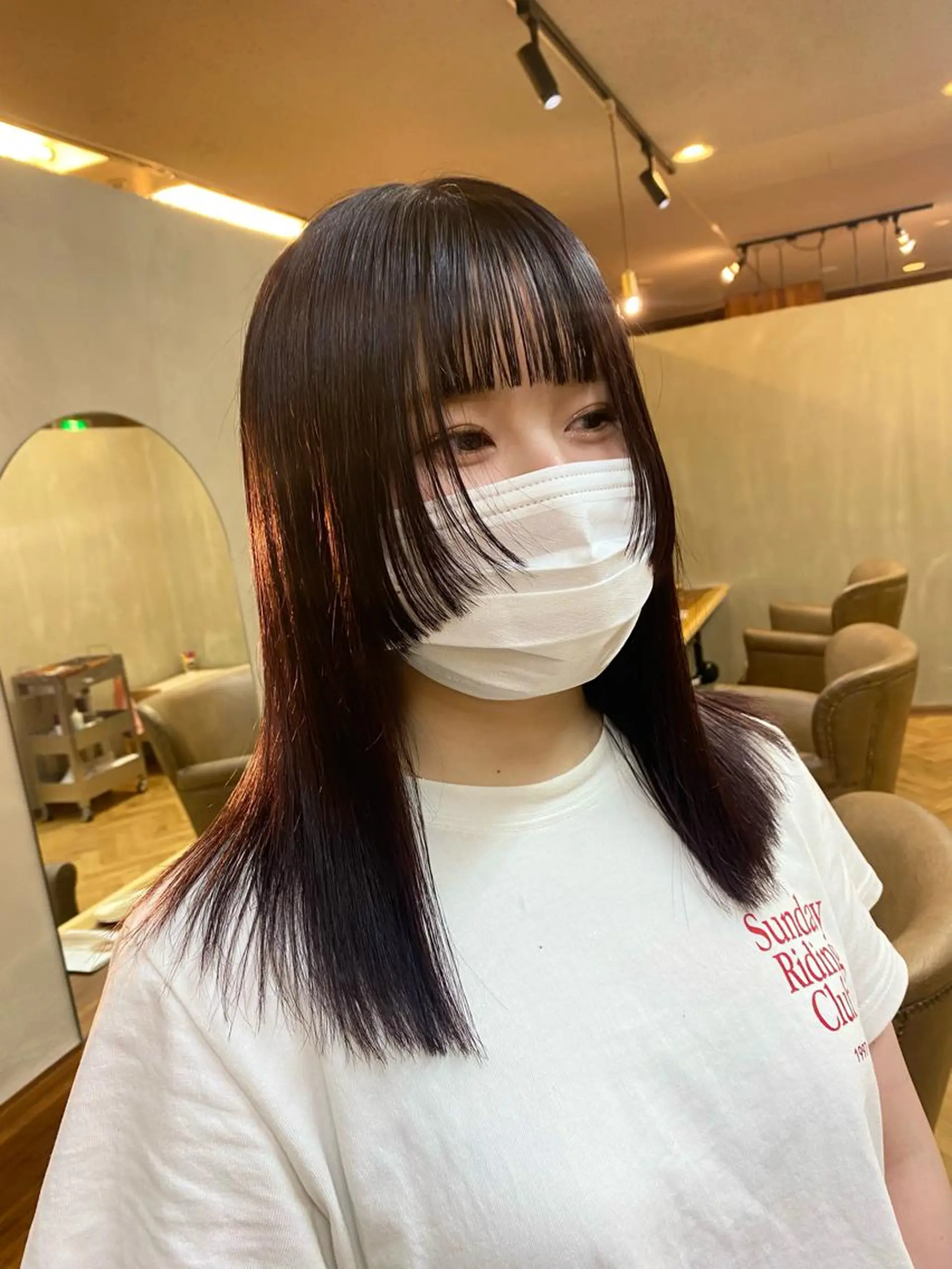 セミロング デザインカラー/ボブ ブリーチカラー/ユリのヘアスタイル