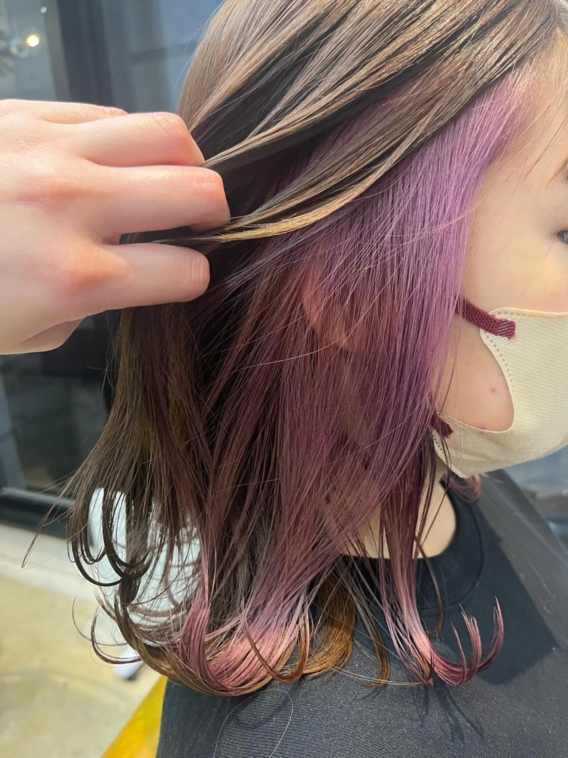 セミロング カラー カコ/レイヤーカット ヘアアレンジのヘアスタイル