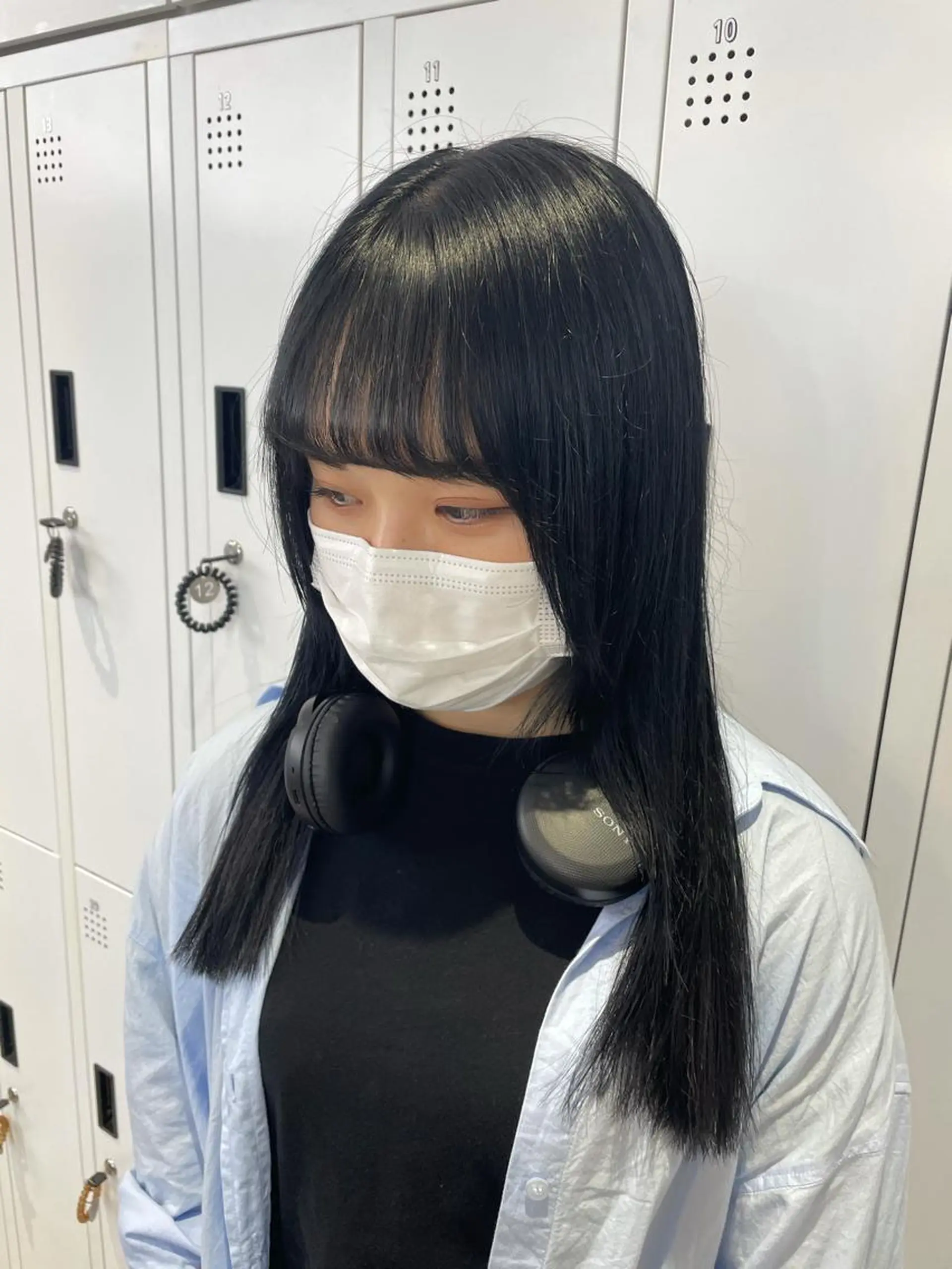 カラー 黒髪 ブルーカラー ブルーブラック ヘアカラー hair&nail ☯️アイリ☯️のネイルデザイン