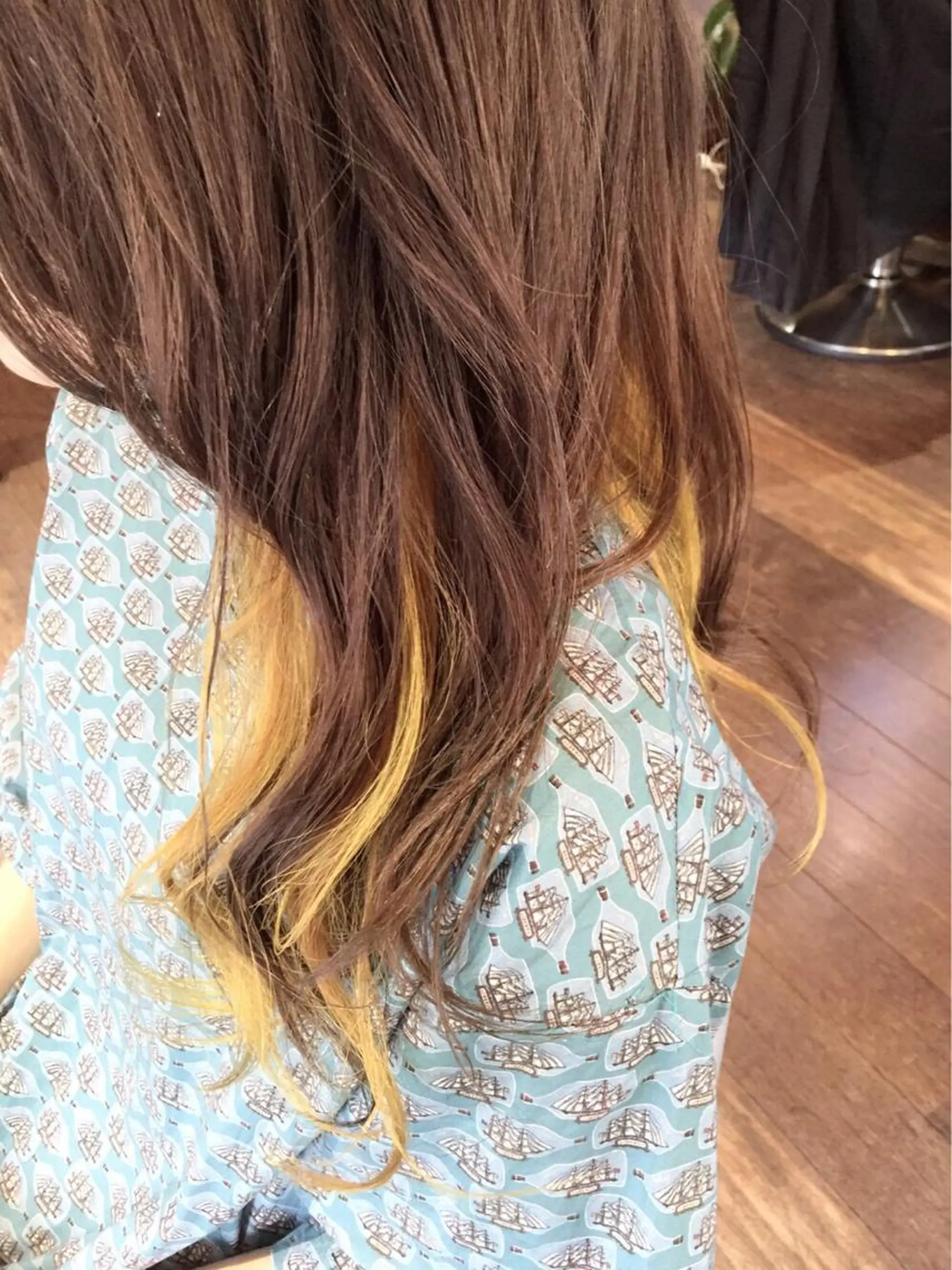 ロング カラー イエローカラー 原宿サロン代表 デザインカラー伊藤卓のヘアスタイル
