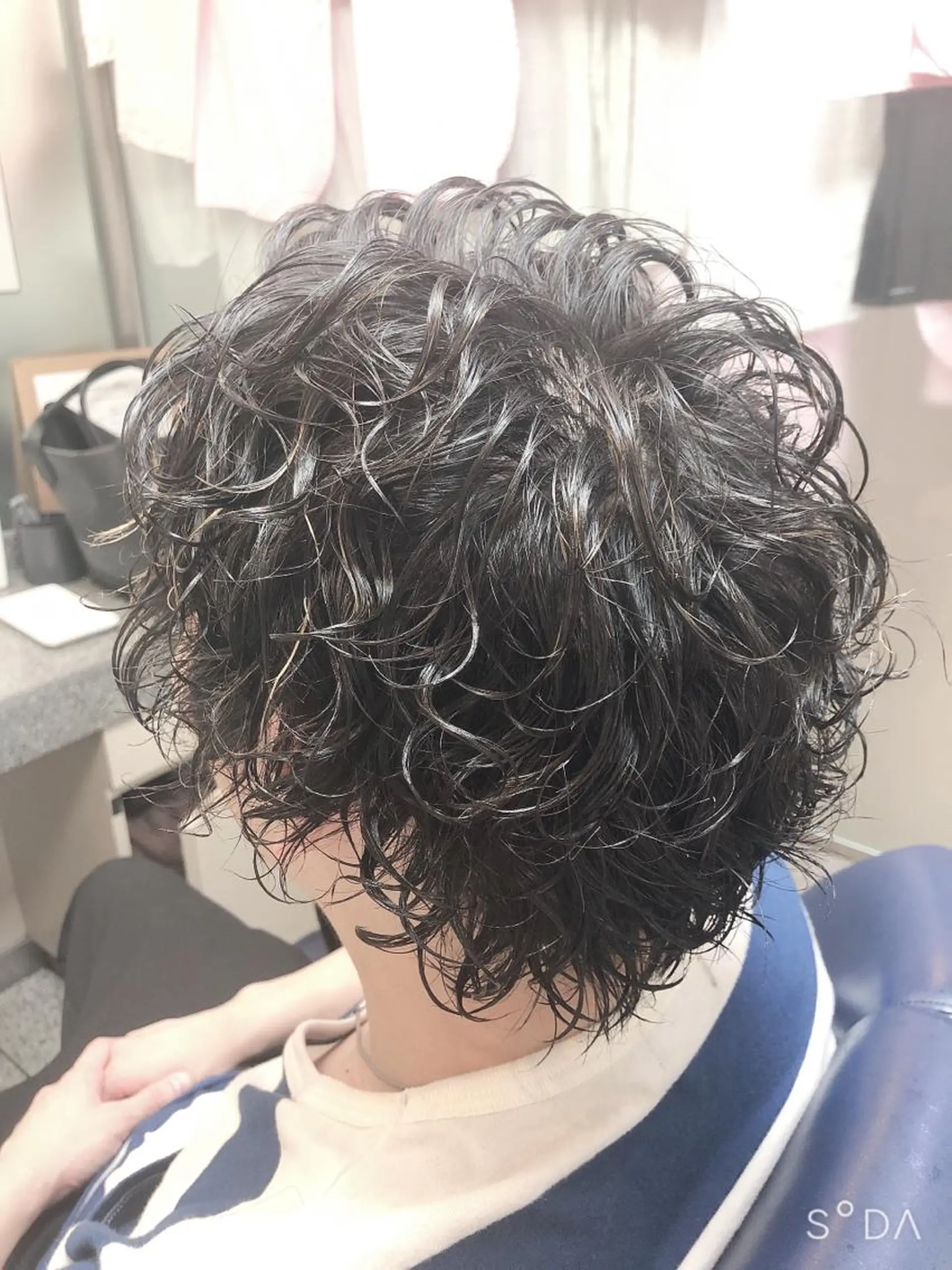 セミロング パーマ メンズ カット パーマ ヘアセット 中西 将斗のヘアスタイル