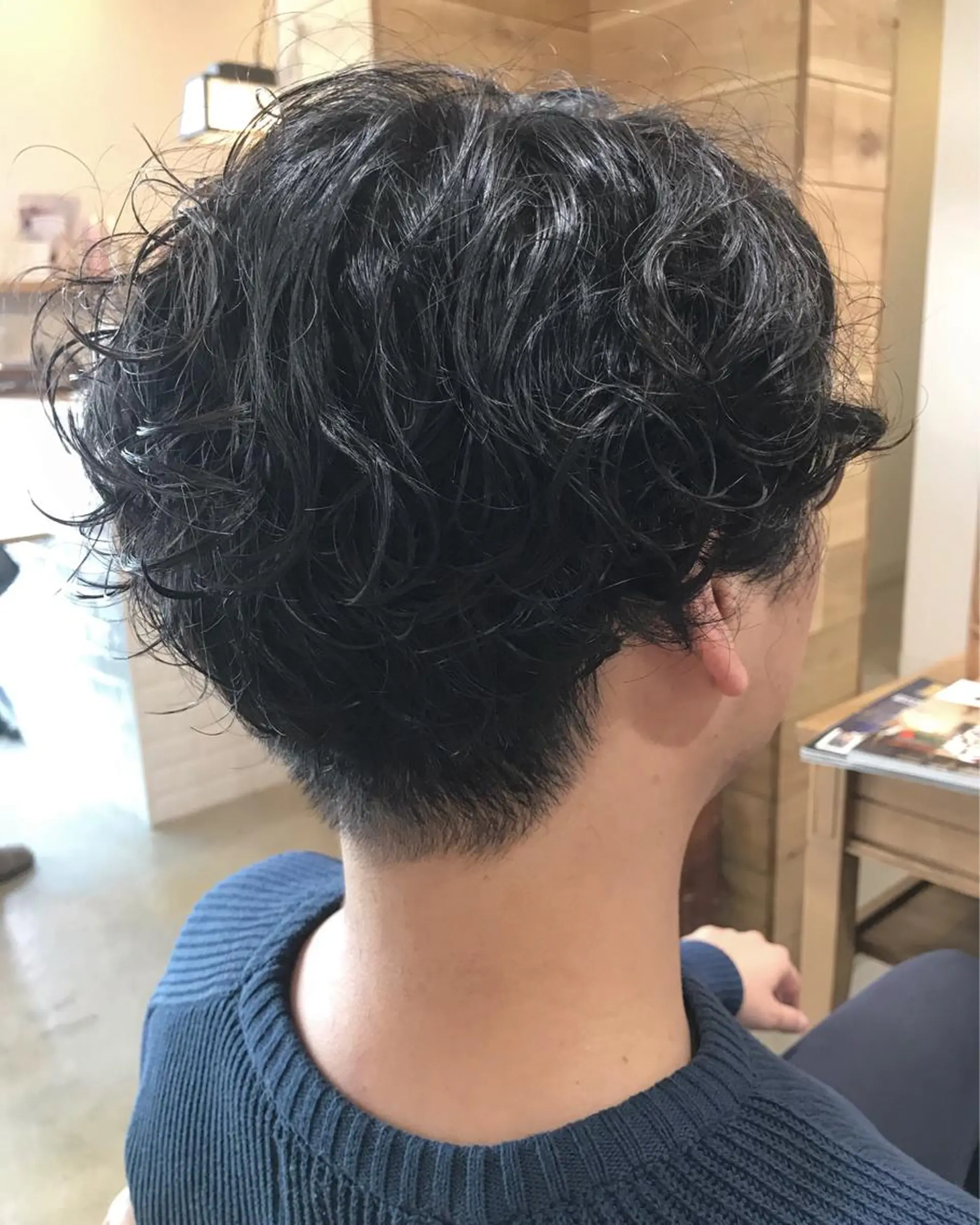 ショート パーマ メンズ 暖色カラー🍊 ボブ🌿顔周りcutのヘアスタイル