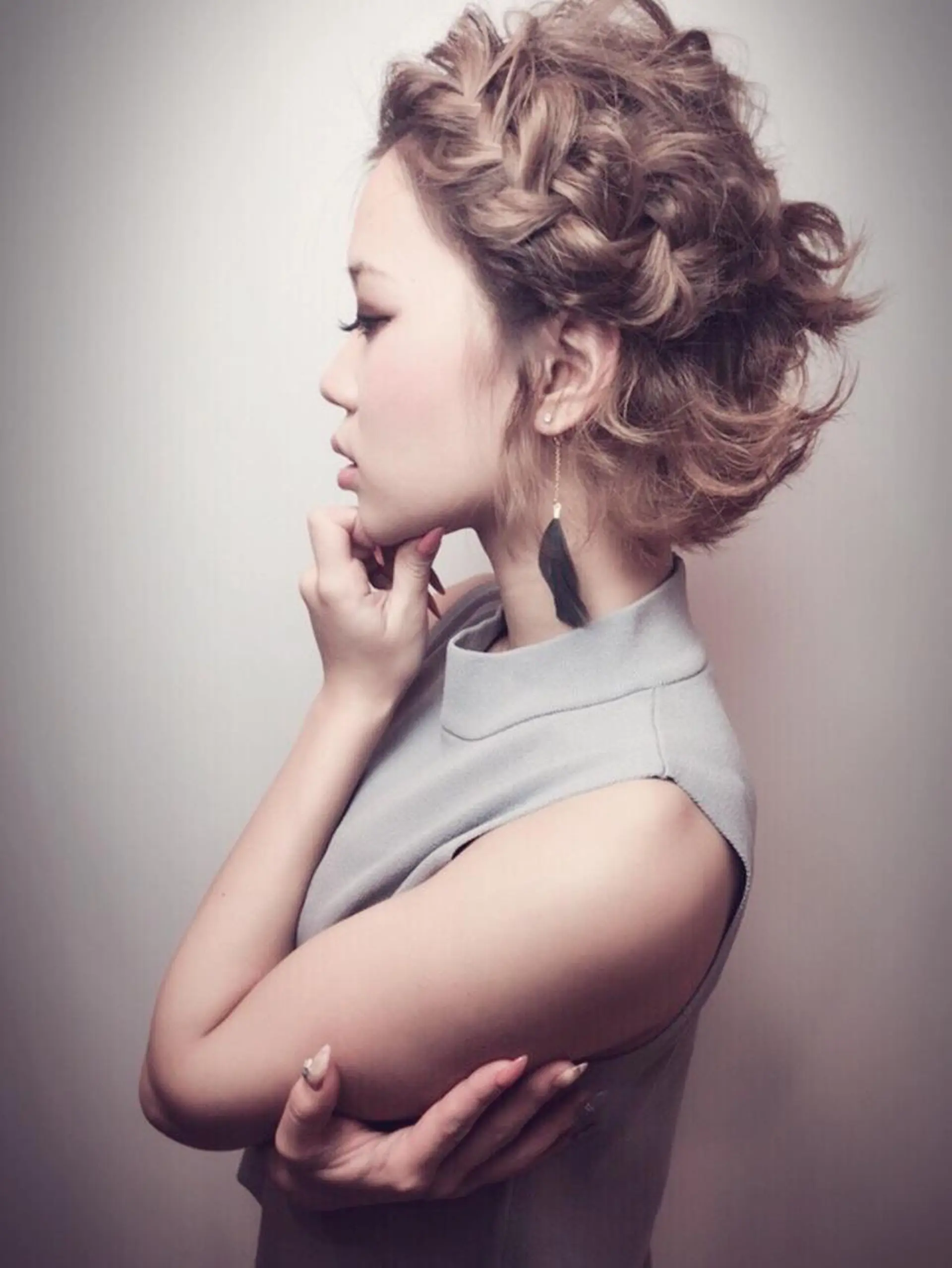 ミディアム カラー ヘアアレンジ 結婚式・ブライダル アッシュ ベージュカラー グレージュ ヘアカラー トリートメント 岩崎 克秀のヘアスタイル