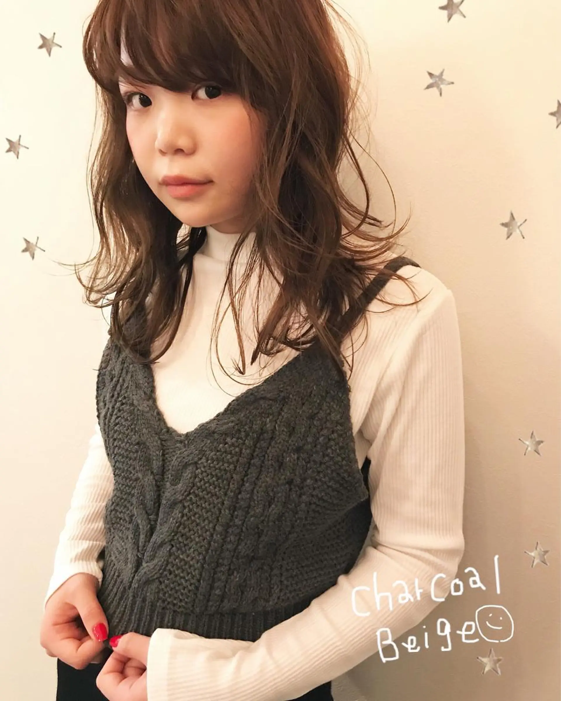 セミロング カラー 市川 千夏のヘアスタイル