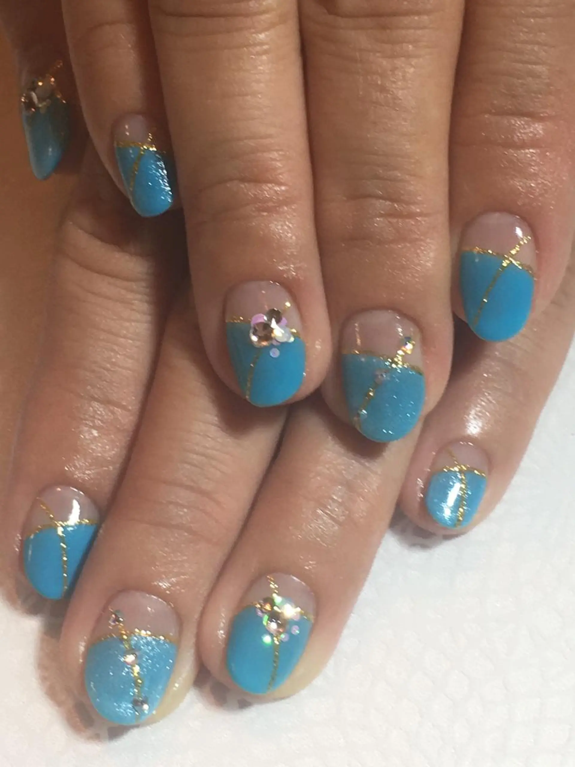 ネイル ブルー 古川 里美のネイルデザイン