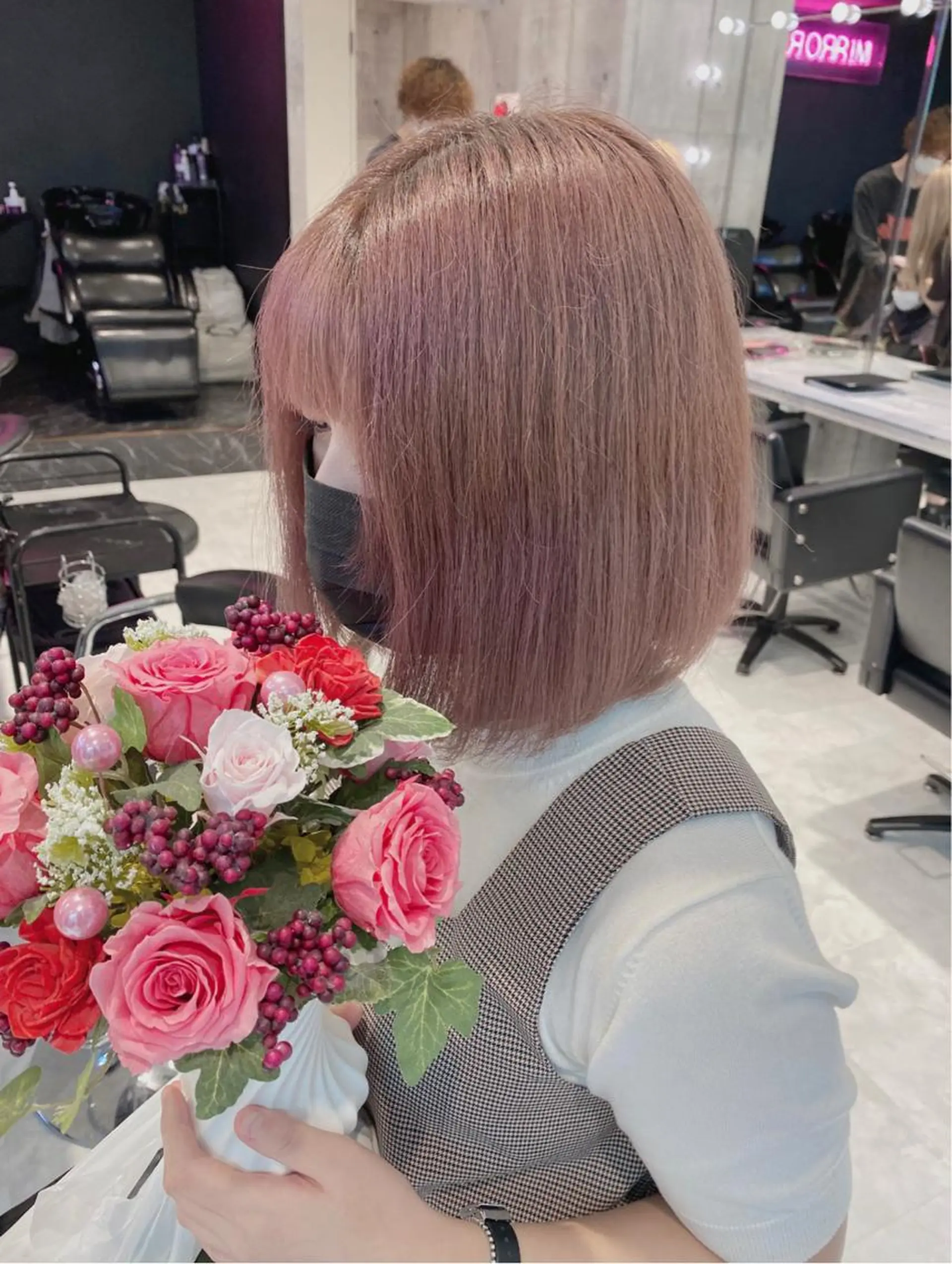 ミディアム カラー アッシュ アッシュグレー アッシュグレージュ バレイヤージュ ミストバング カット ヘアカラー トリートメント ダブルカラー特化💍 tiam💍韓国ヘアのヘアスタイル