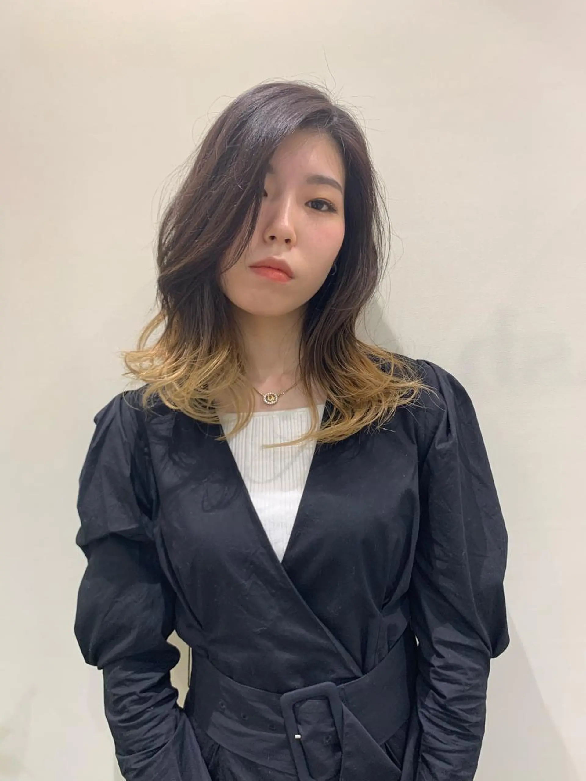 セミロング ヘアカラー トリートメント 藤森 希美のヘアスタイル