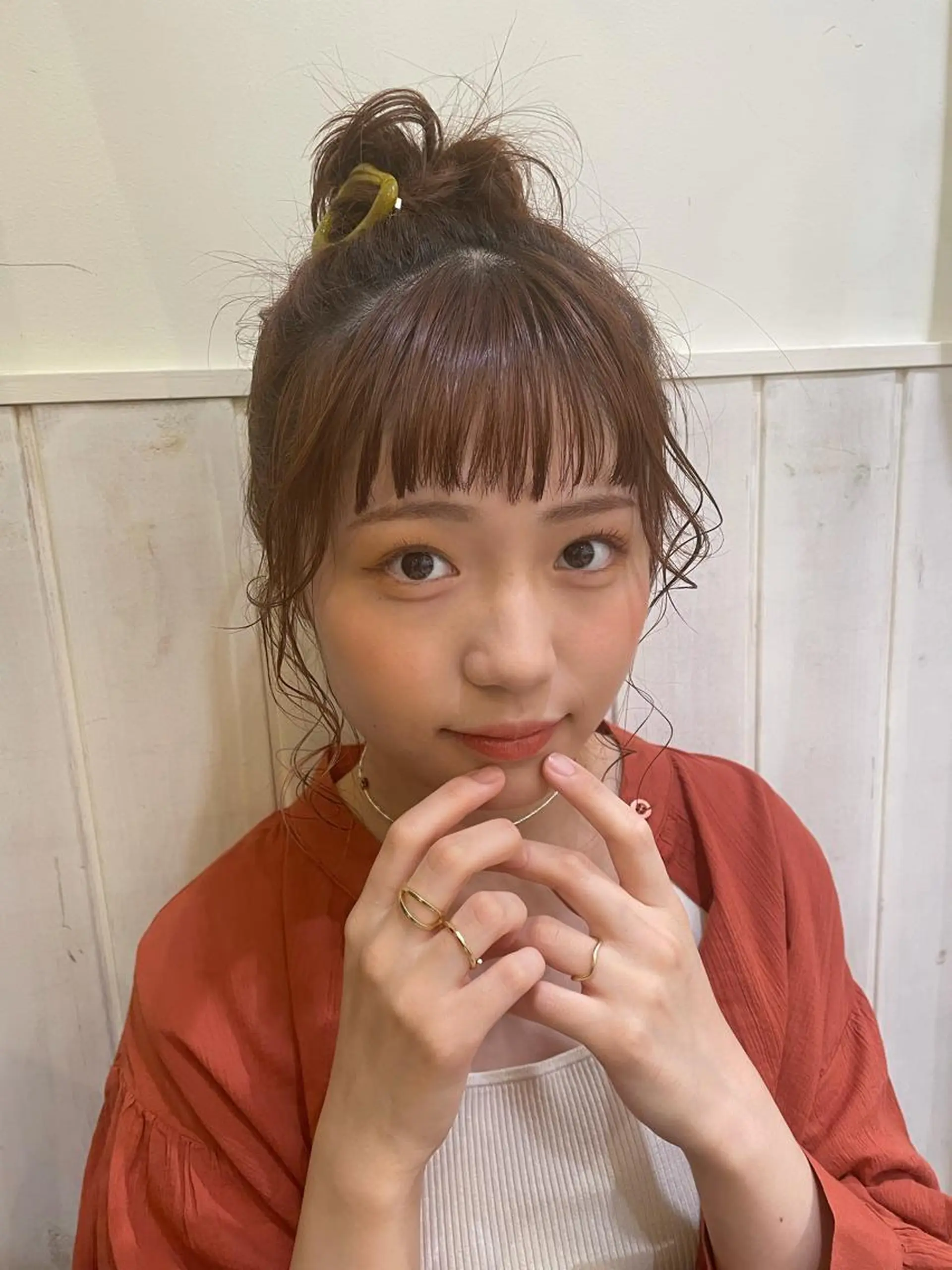 ミディアム カラー ヘアアレンジ 顔周りカット 清水　ちひろ ✄トップスタイリストのヘアスタイル