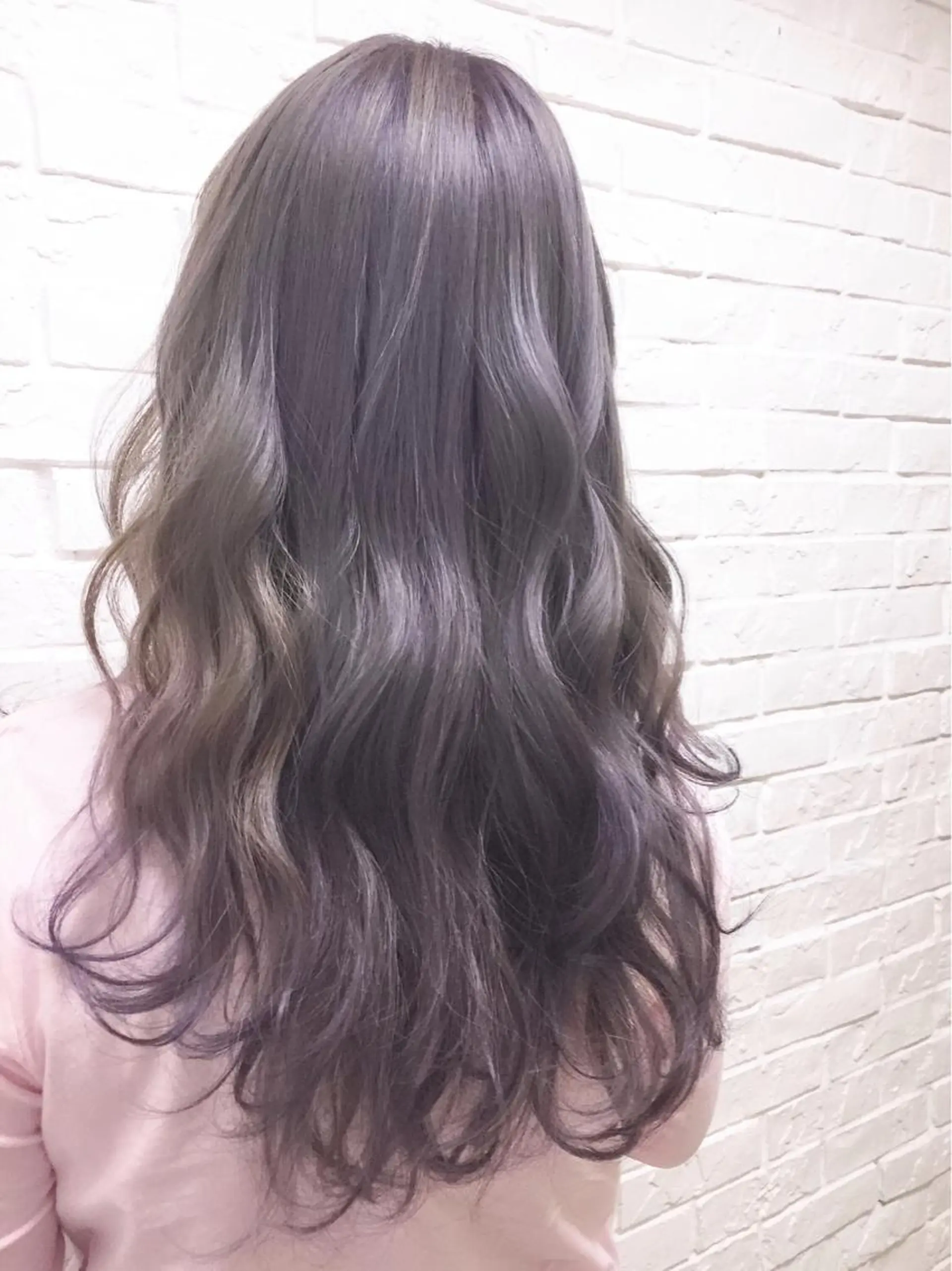 ロング カラー アッシュ パープルカラー パープルアッシュ salonF 🔸hamaのマツエク・マツパデザイン