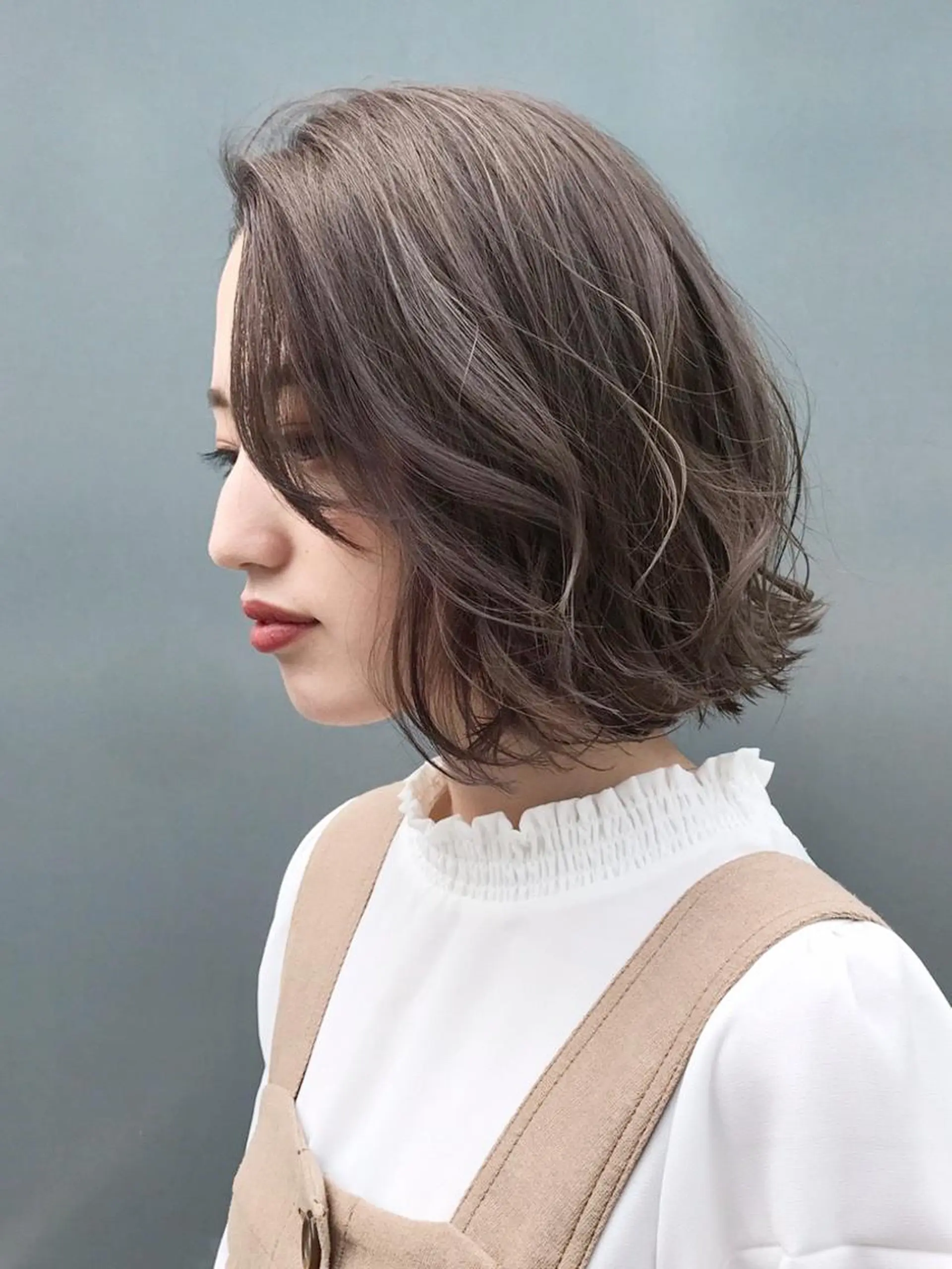 ショート カラー パーマ ヘアアレンジ グレージュ ボブ ITbyALBUM 中野店のヘアスタイル