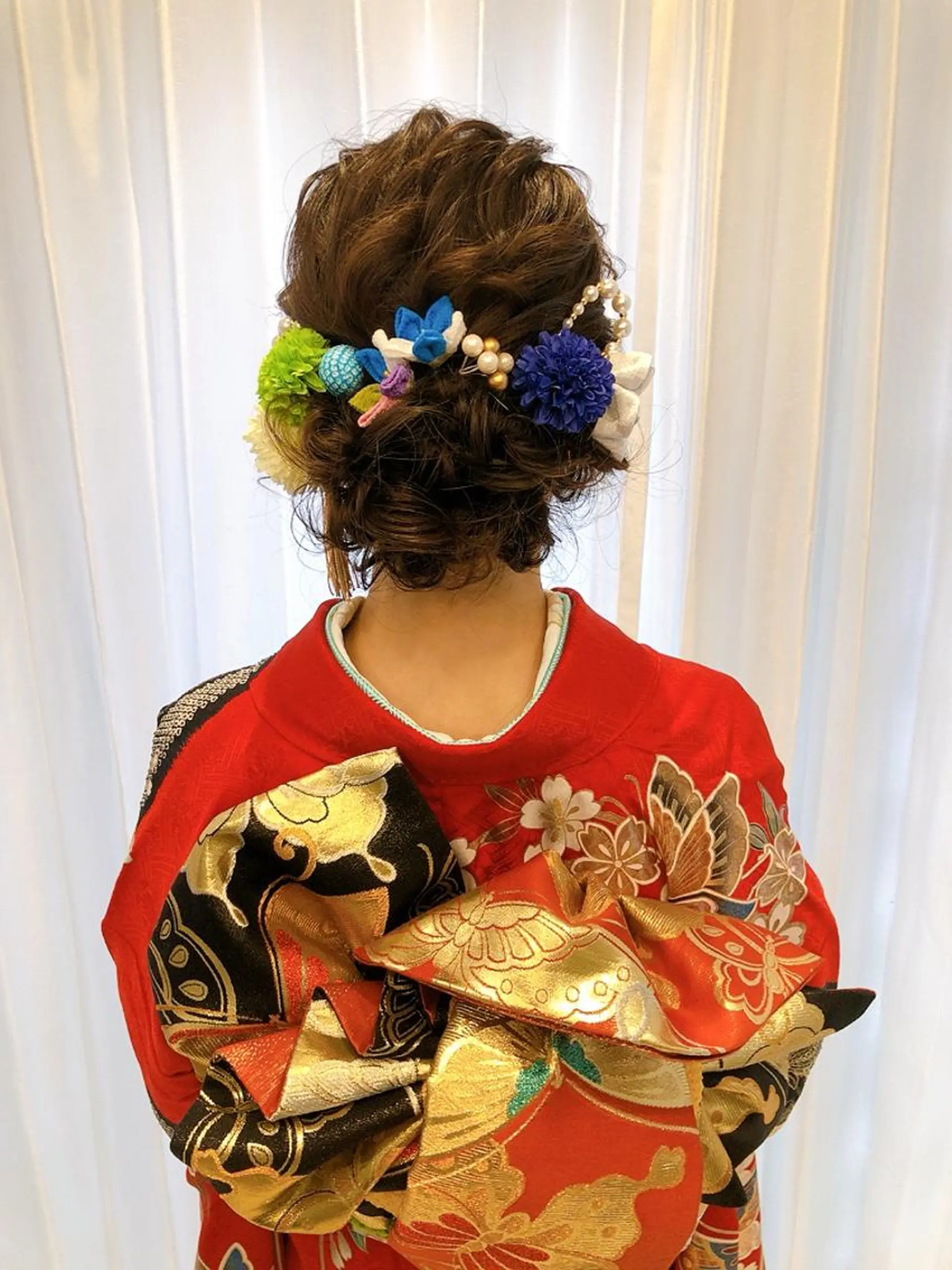 セミロング ヘアアレンジ 髪飾り 池田 みのりのヘアスタイル