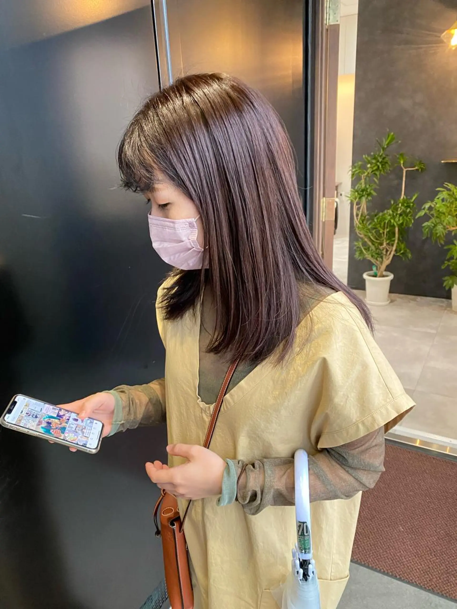 セミロング カラー パーマ ヘアアレンジ re naのヘアスタイル