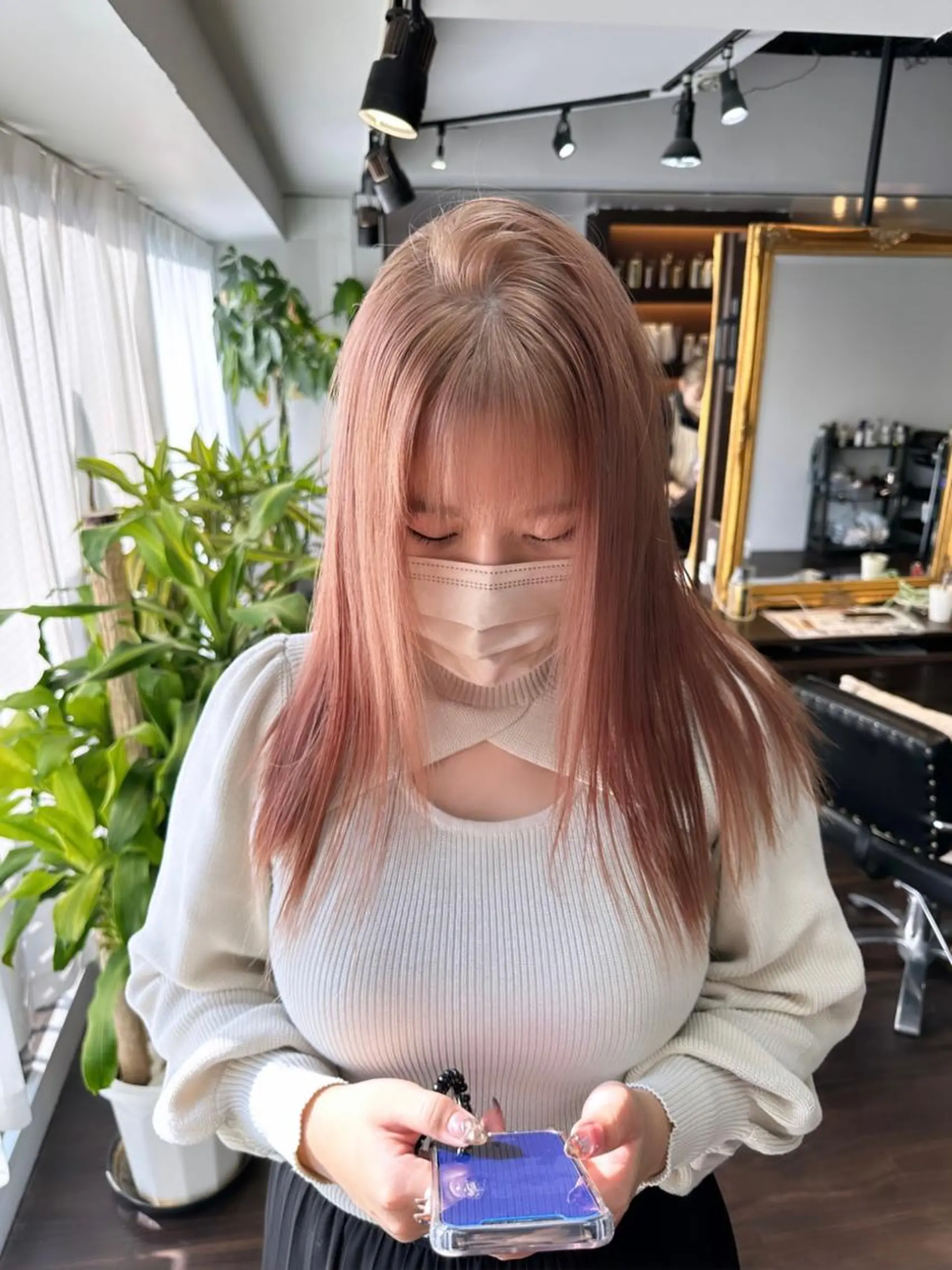 セミロング カラー アディクシーカラー ベージュカラー ブリーチ ケアブリーチ デザインカラー ワンホン/エクステ ケラチン/Kaitoのヘアスタイル