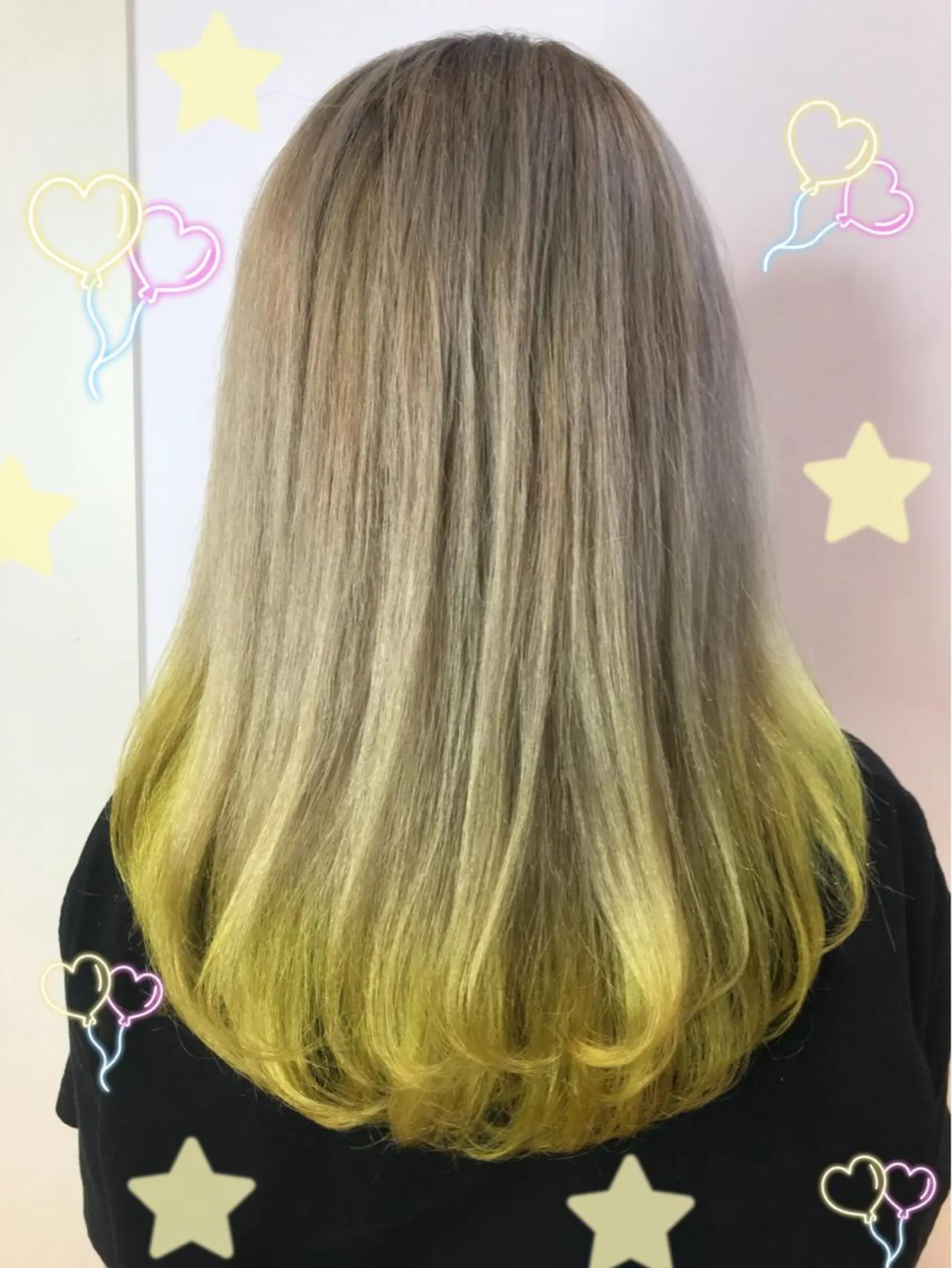 ミディアム カラー ブリーチ イエローカラー 新宿駅近♡個室 ♡関口三都季🌜のヘアスタイル