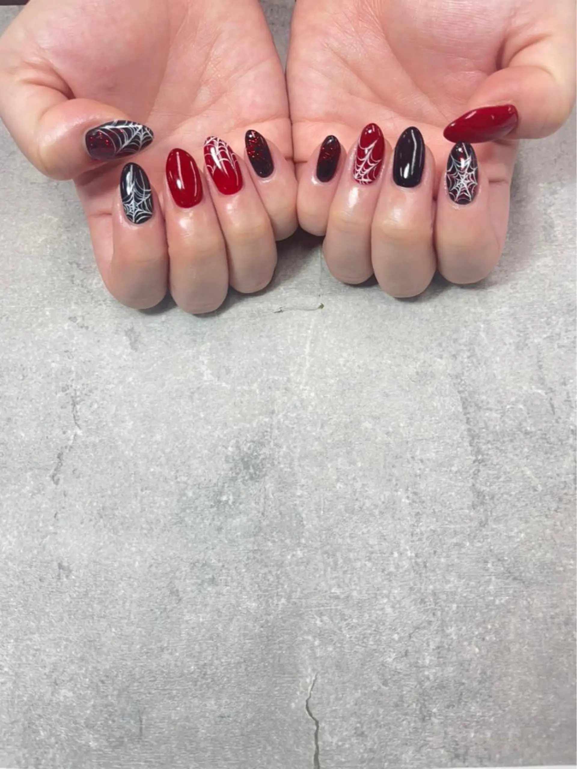 ネイル ハロウィン 赤色 ハンドネイル ハンドケア FASTNAIL PLUS 新宿店のネイルデザイン