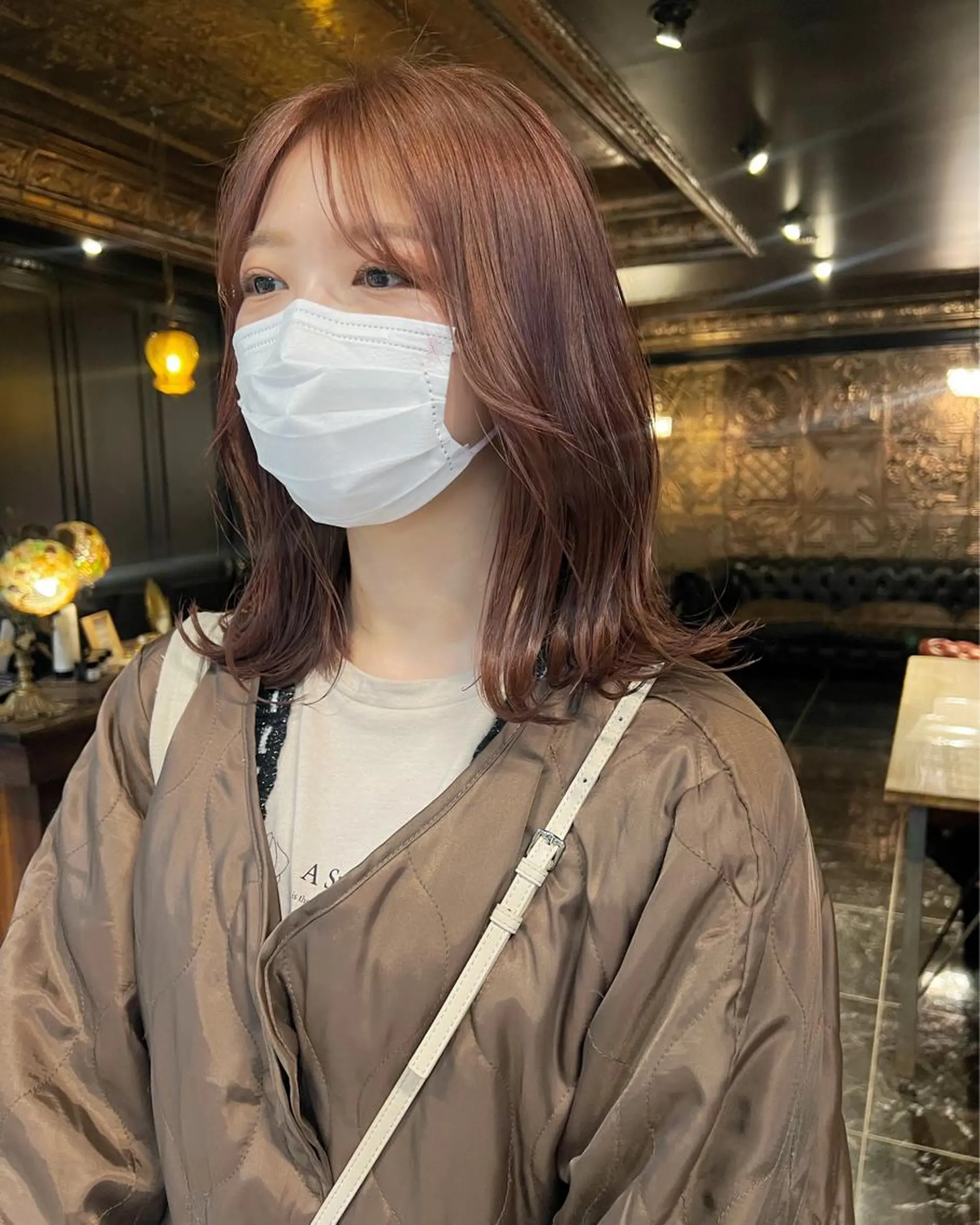 セミロング カラー ベージュカラー ピンクカラー ピンクベージュ 圧倒的デザイン力 店長🎨RENAのヘアスタイル