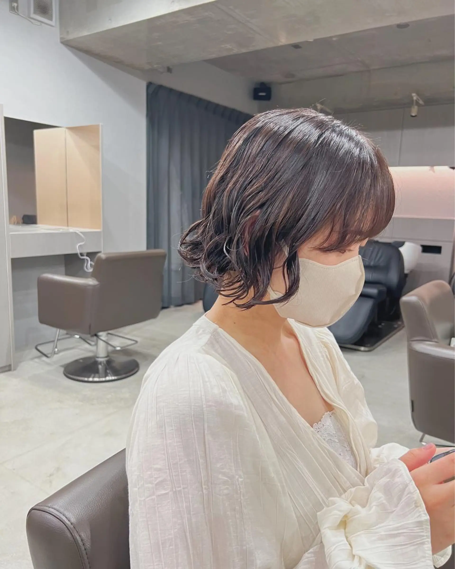 カラー パーマ ボブパーマコテ巻き風 パーマNo1深江秀平のヘアスタイル