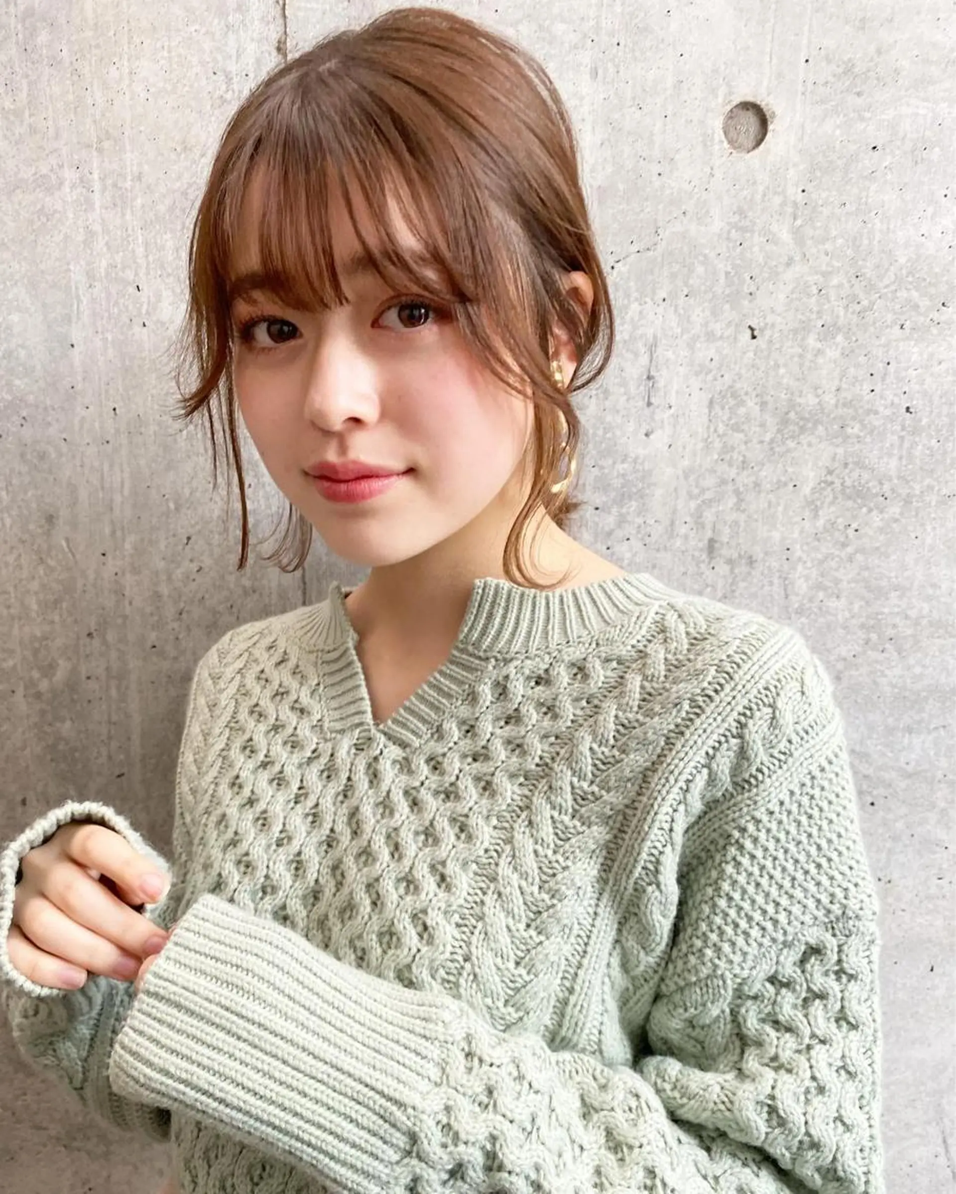 ミディアム ヘアアレンジ 店長/mao/ 前髪/顔周りカットのヘアスタイル