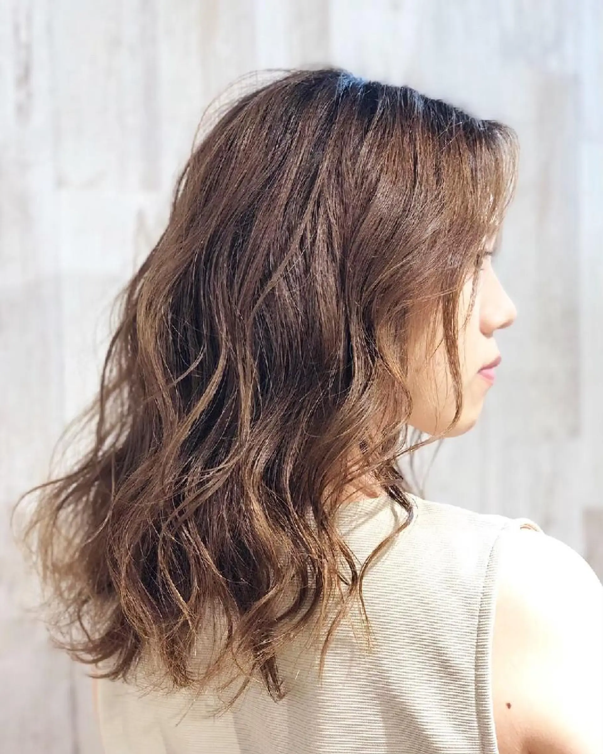 ロング パーマ 安永 萌花のヘアスタイル