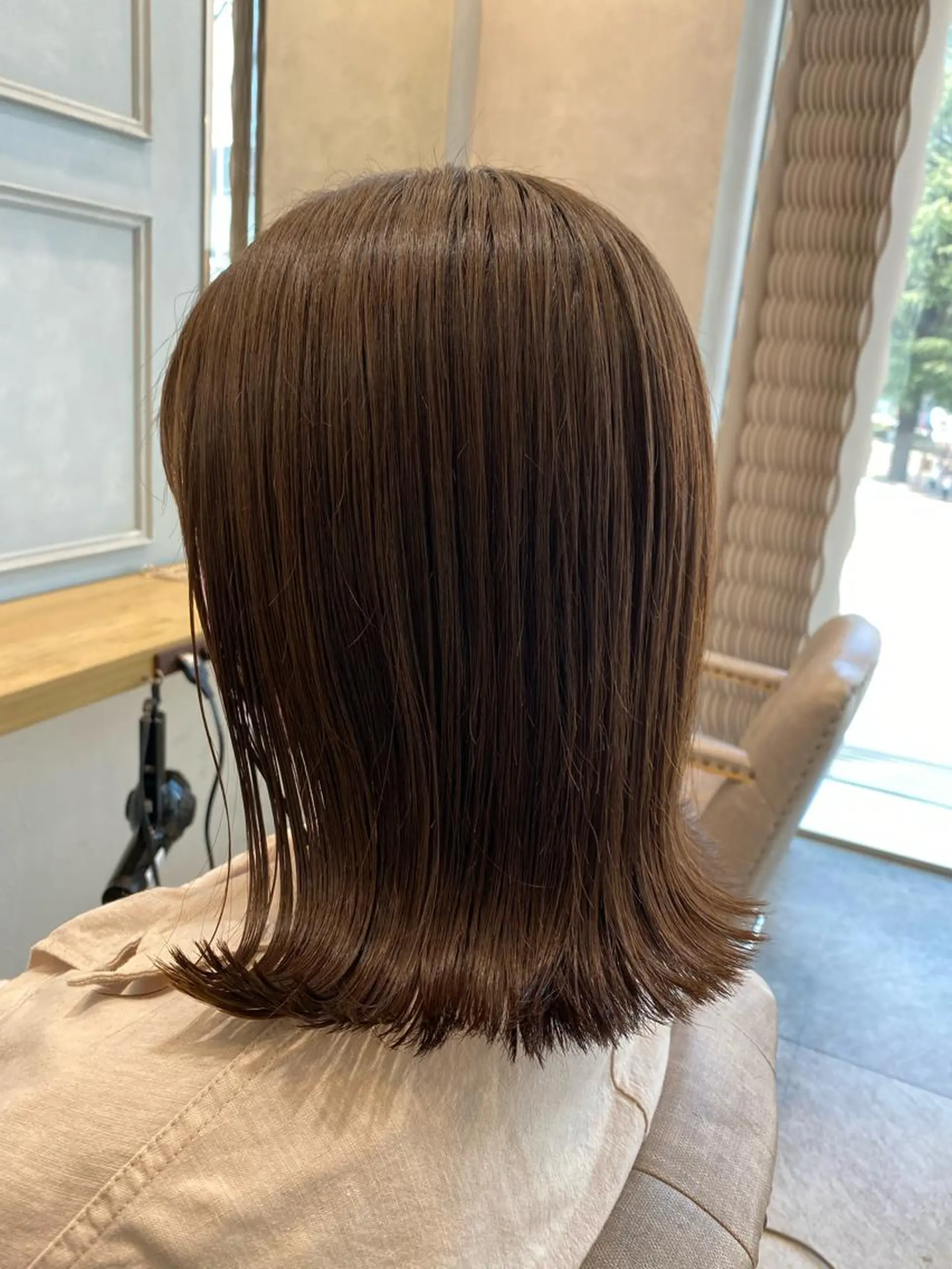 ミディアム カット ヘアカラー トリートメント くびれショート・ボブ カットorパーマ特化のヘアスタイル