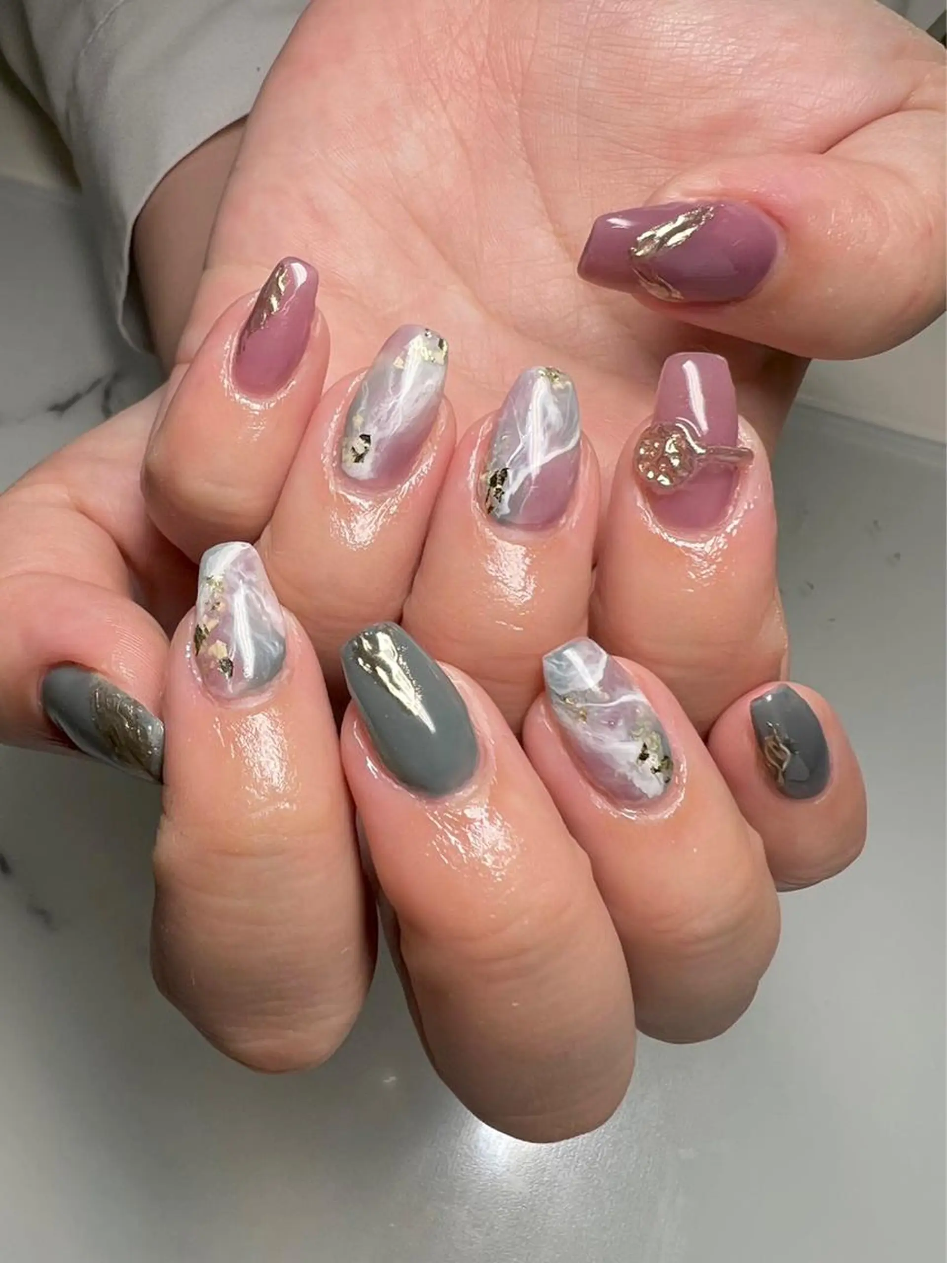 ネイル ジェルネイル 持ち込み ニュアンスネイル パラジェル nail salon Rのネイルデザイン