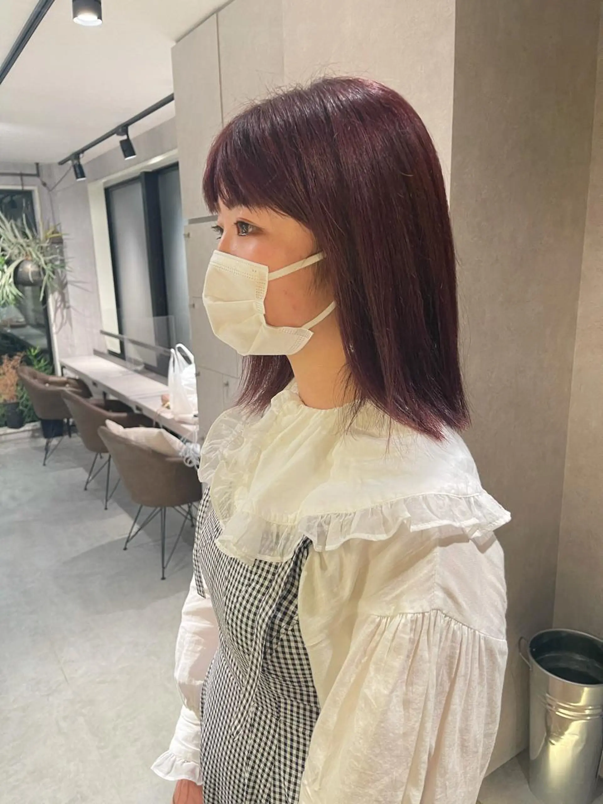 ミディアム カラー ラベンダーカラー ピンクカラー ピンクラベンダー 永田 優希のヘアスタイル