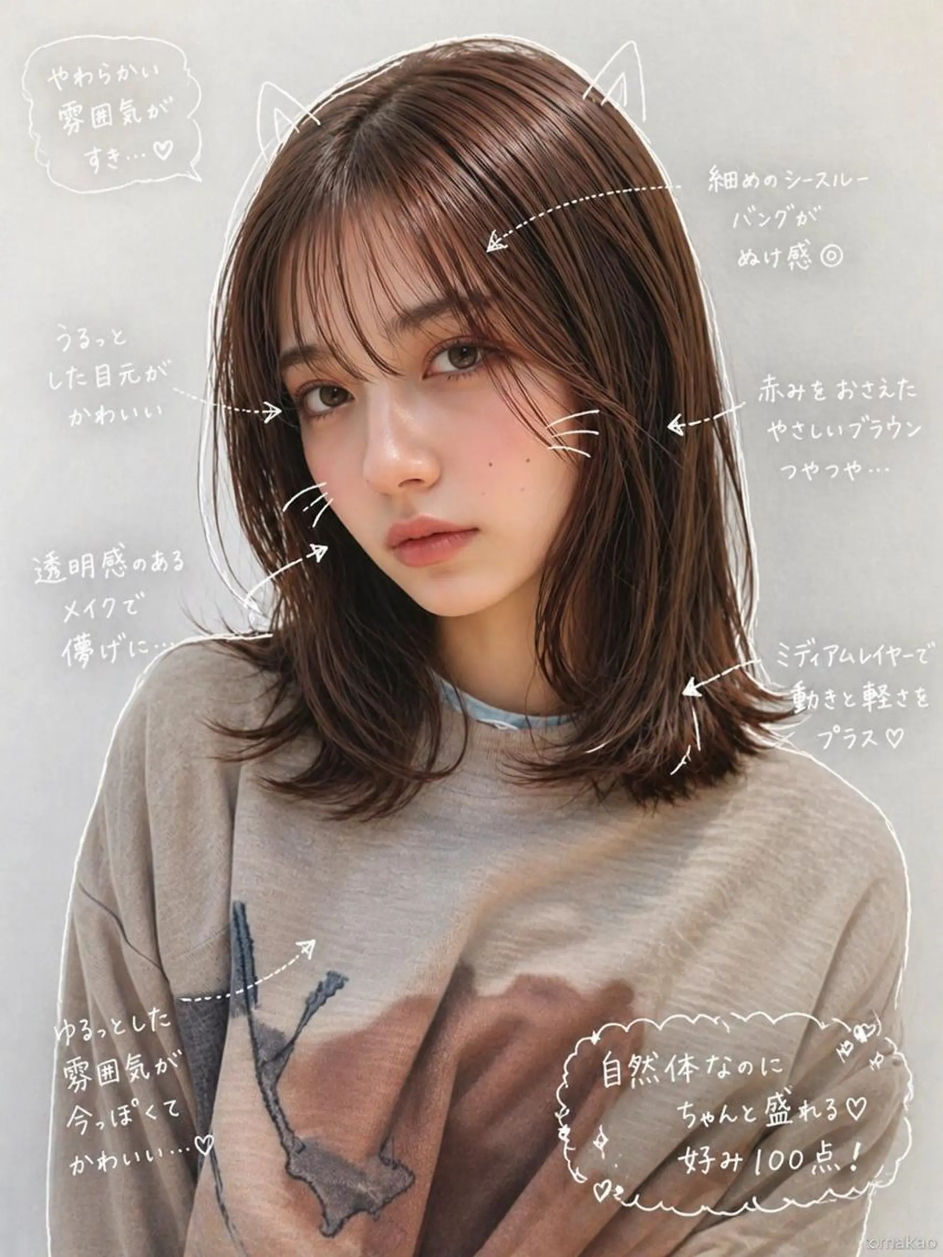 ミディアム 髪質改善cn nakaoのヘアスタイル