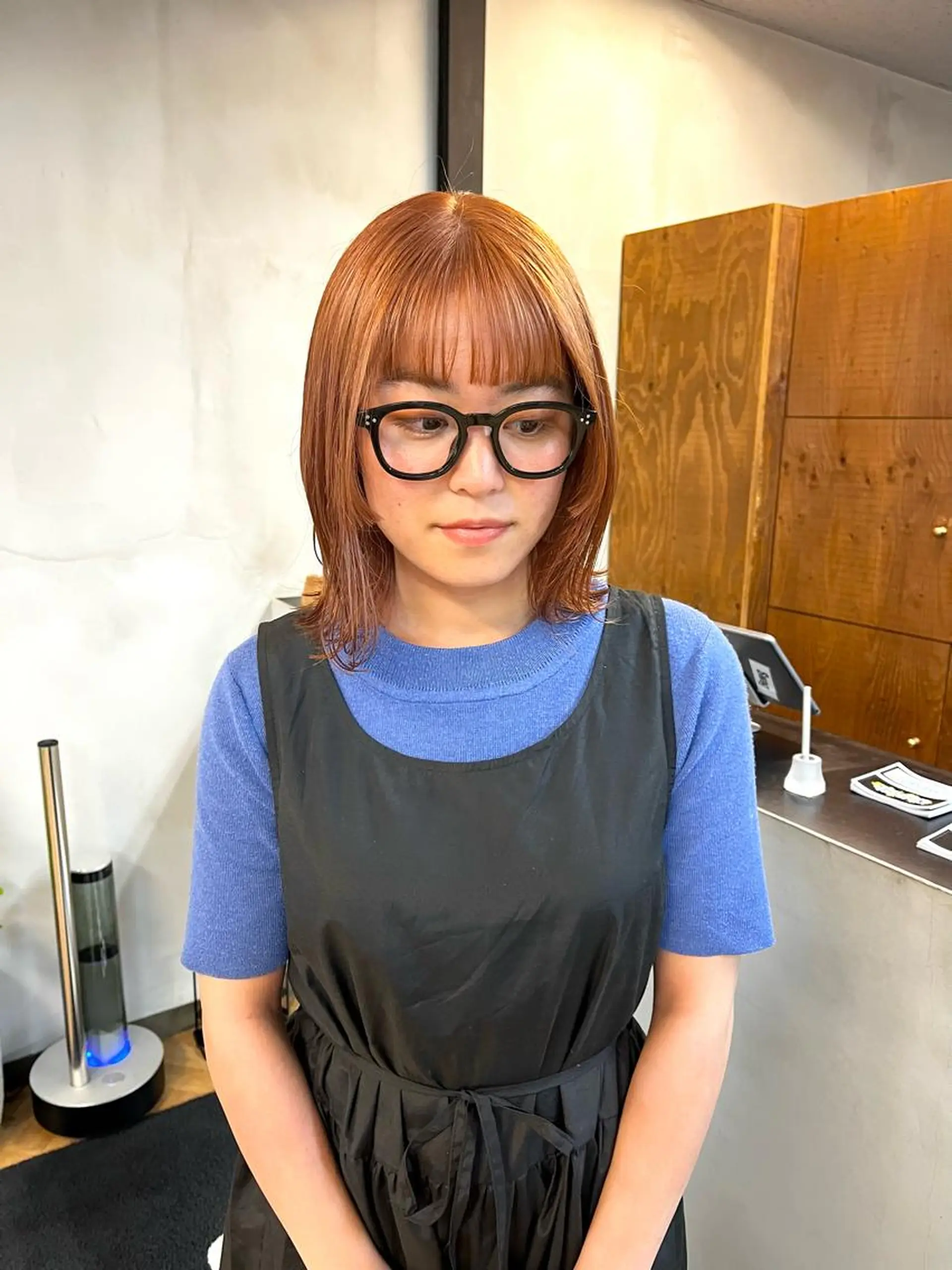 ミディアム カラー ヘアアレンジ ブリーチ ブラウンカラー ena/ブリーチなし 透明感・レイヤー🎀のヘアスタイル