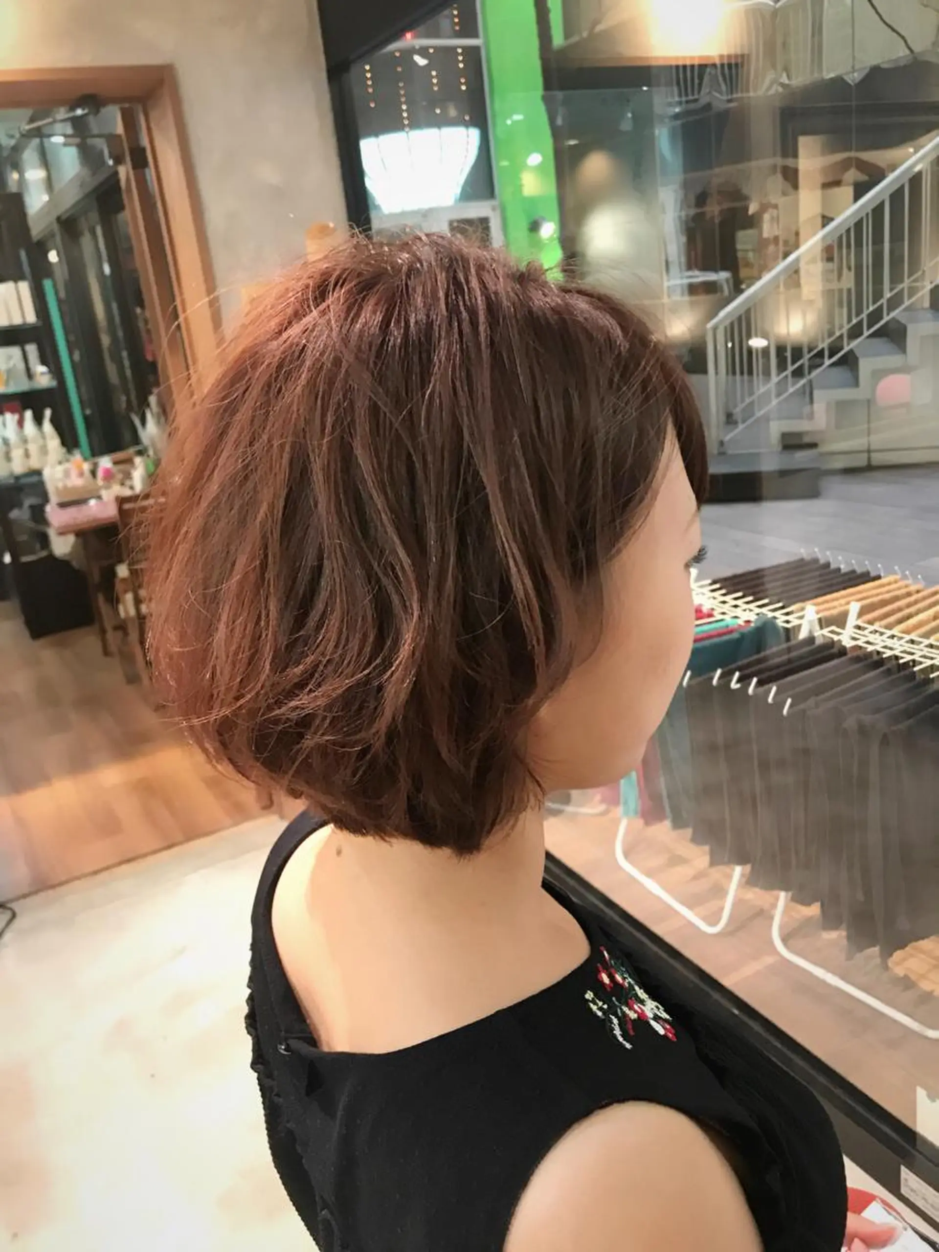 ショート カラー オレンジ ピンクカラー ボブ カット 松村 崇弘のヘアスタイル