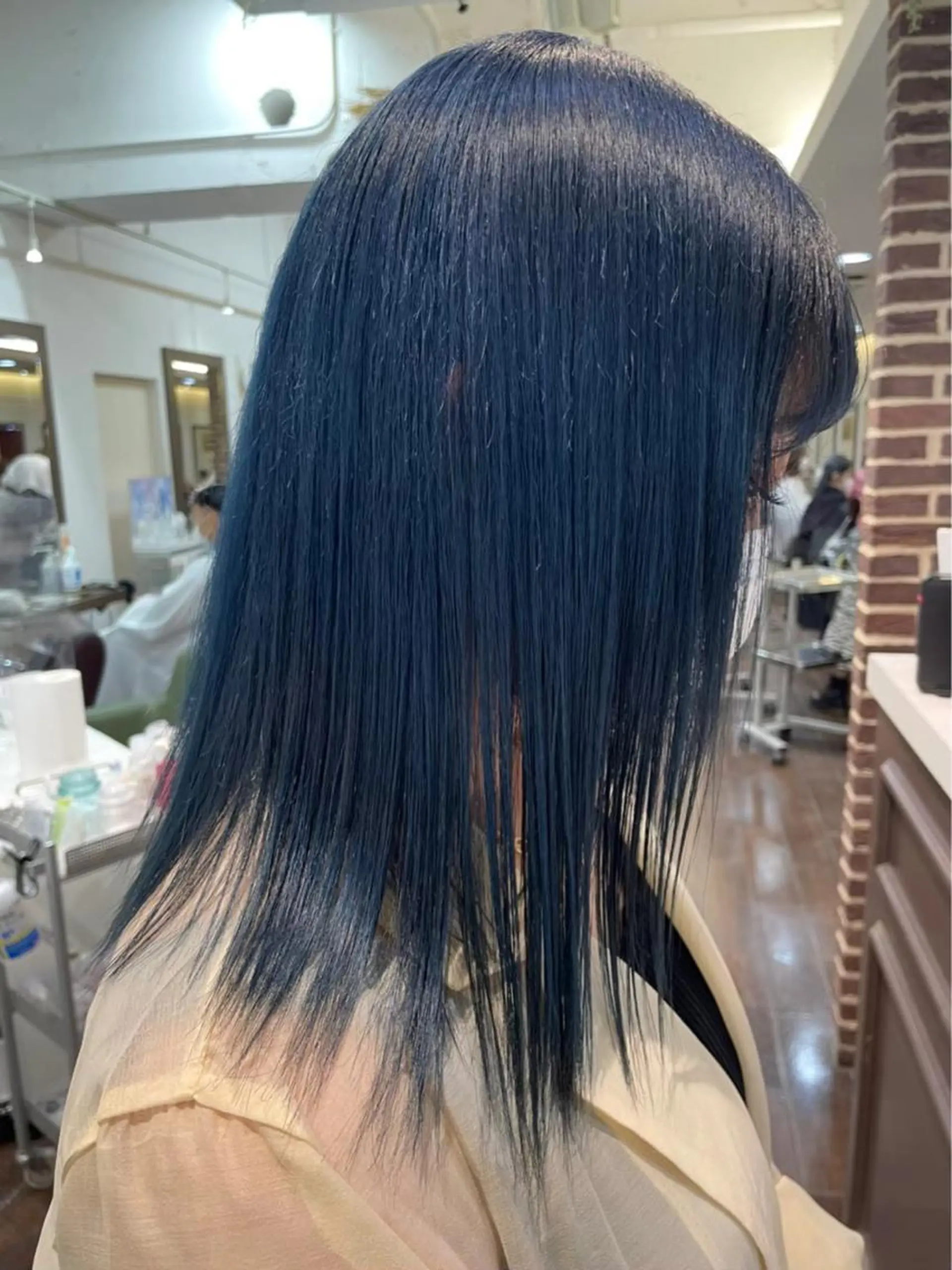 セミロング カラー ブリーチ ケアブリーチ 透明感カラー デザインカラー ダブルカラー メンズ特化/マツエク AYAKA🌙のヘアスタイル