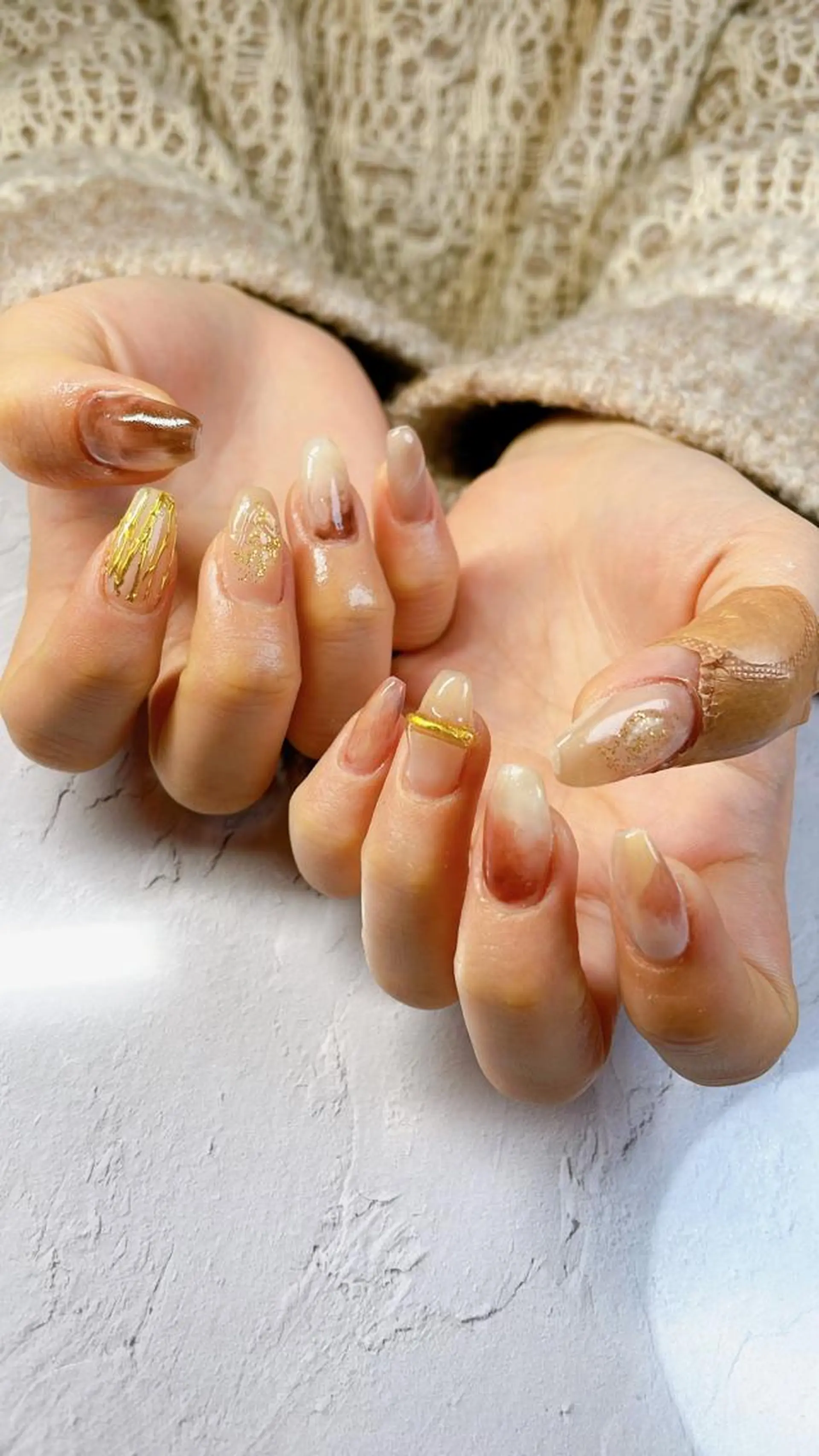 ネイル ニュアンスネイル ハンドネイル LaLa Peach 福岡のマツエク・マツパデザイン