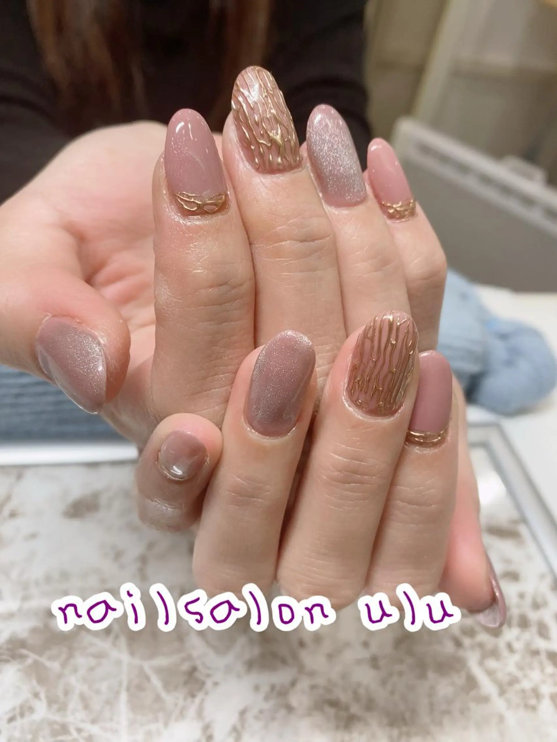 ミディアム ネイル アートネイル nail salon uluのネイルデザイン