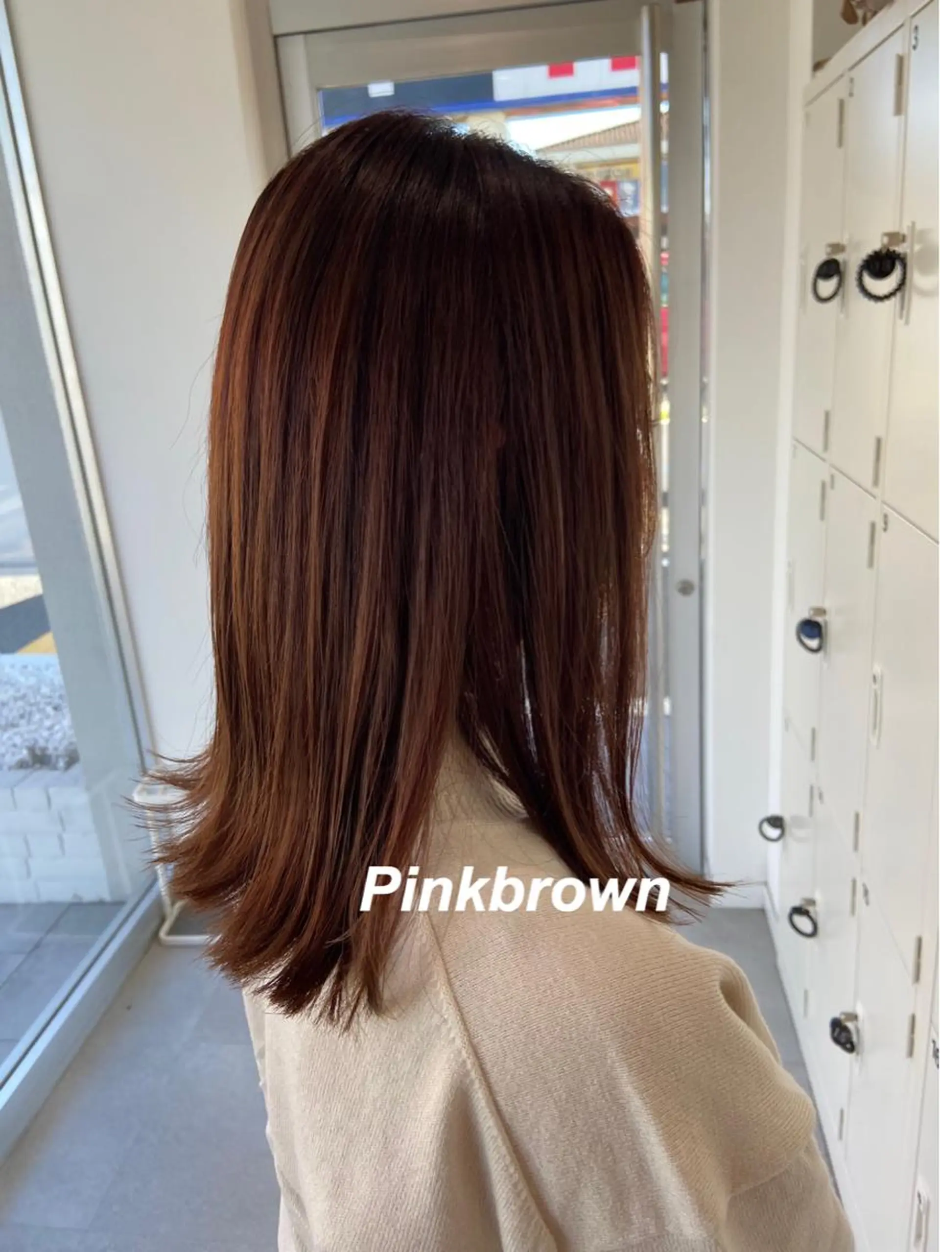 セミロング カラー ブラウンカラー ピンクカラー ピンクブラウン プルエクステ/インナ ーカラー🦊はるなのヘアスタイル