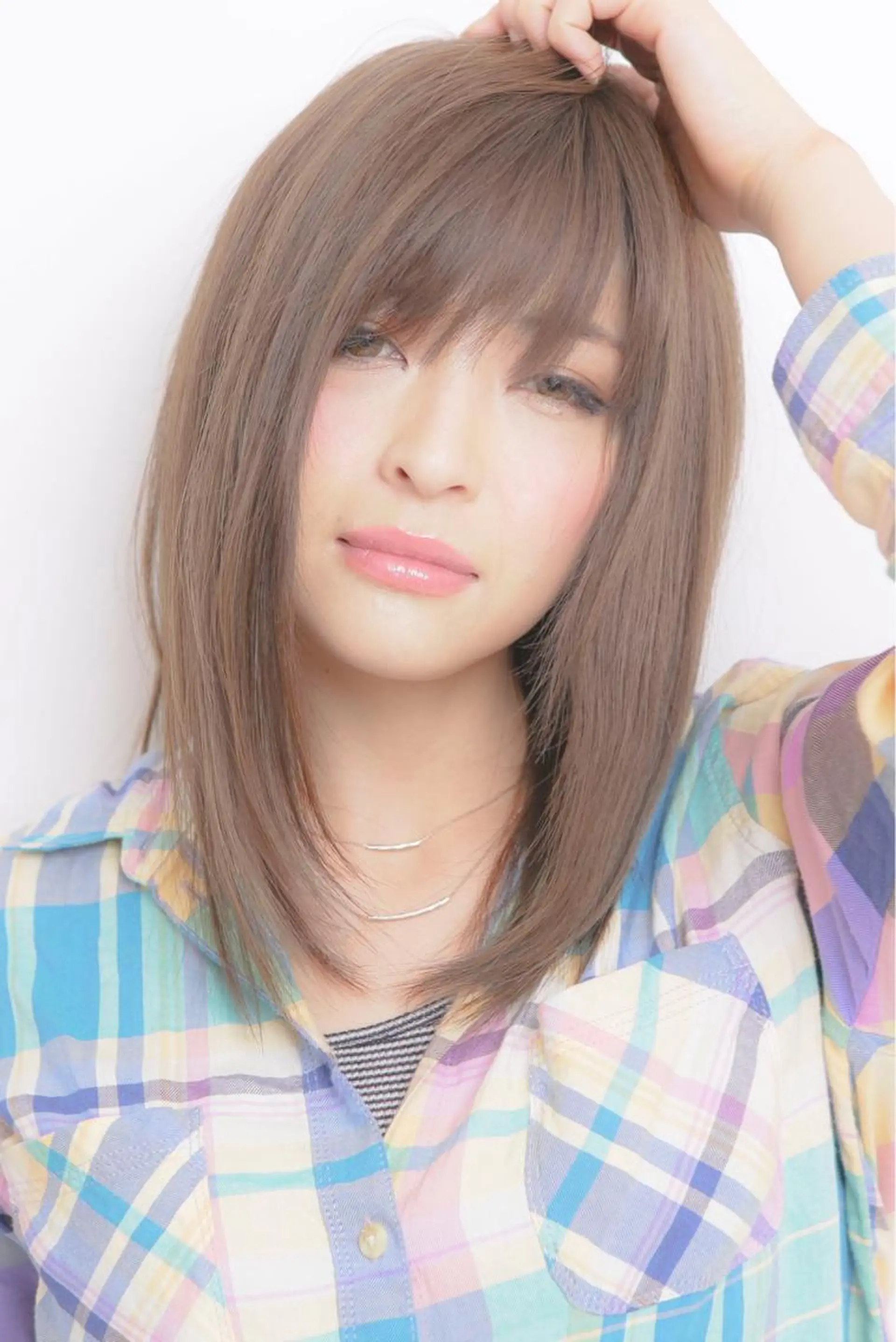 ミディアム カラー グレージュ ミルクティーグレージュ モテ髪透明感❤️ デイズヘアカラーのヘアスタイル