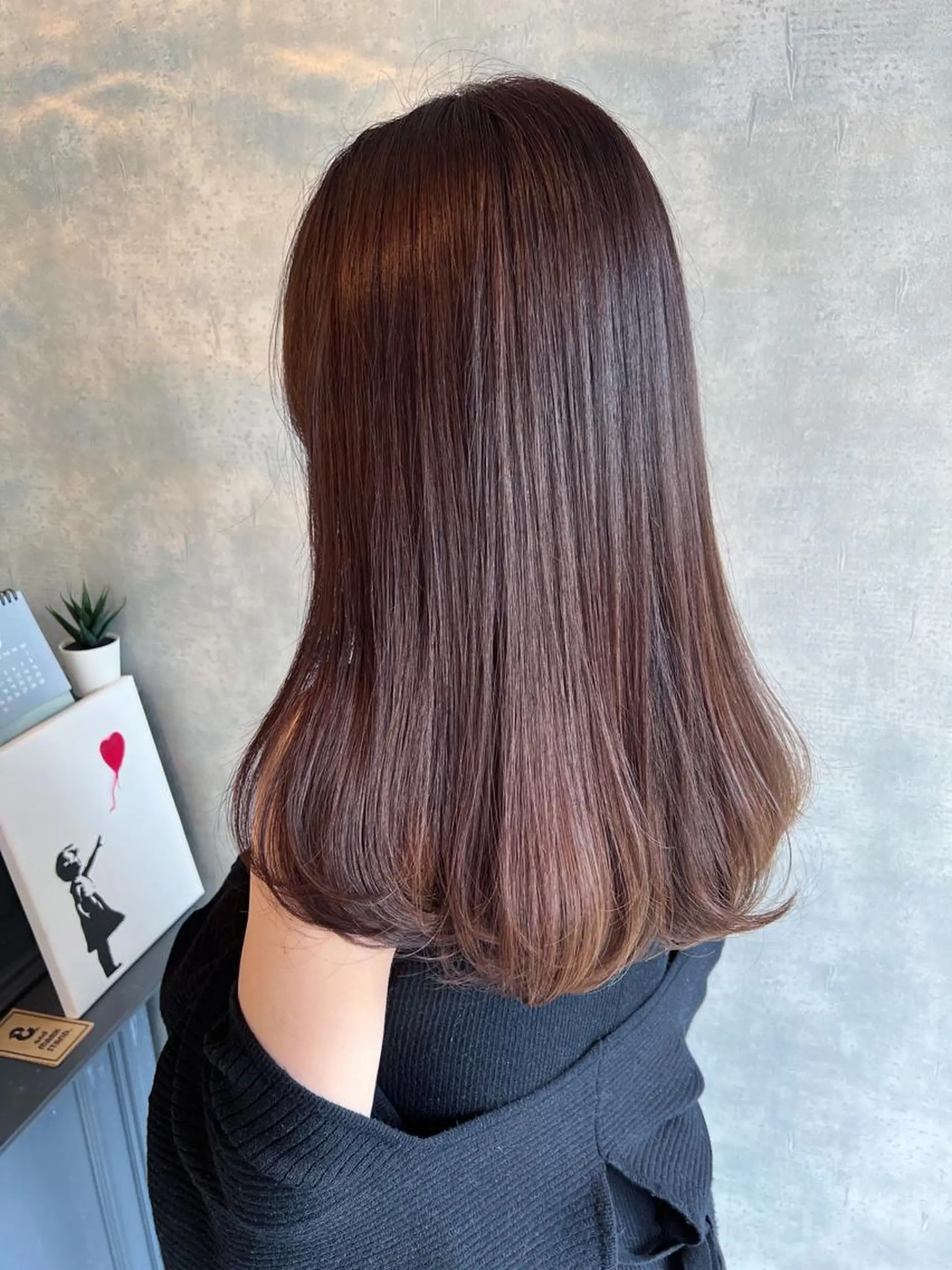 セミロング カラー ヘアアレンジ ブラウンカラー トリートメント カット ヘアカラー トリートメント 韓国モテhair🍑 momoのヘアスタイル