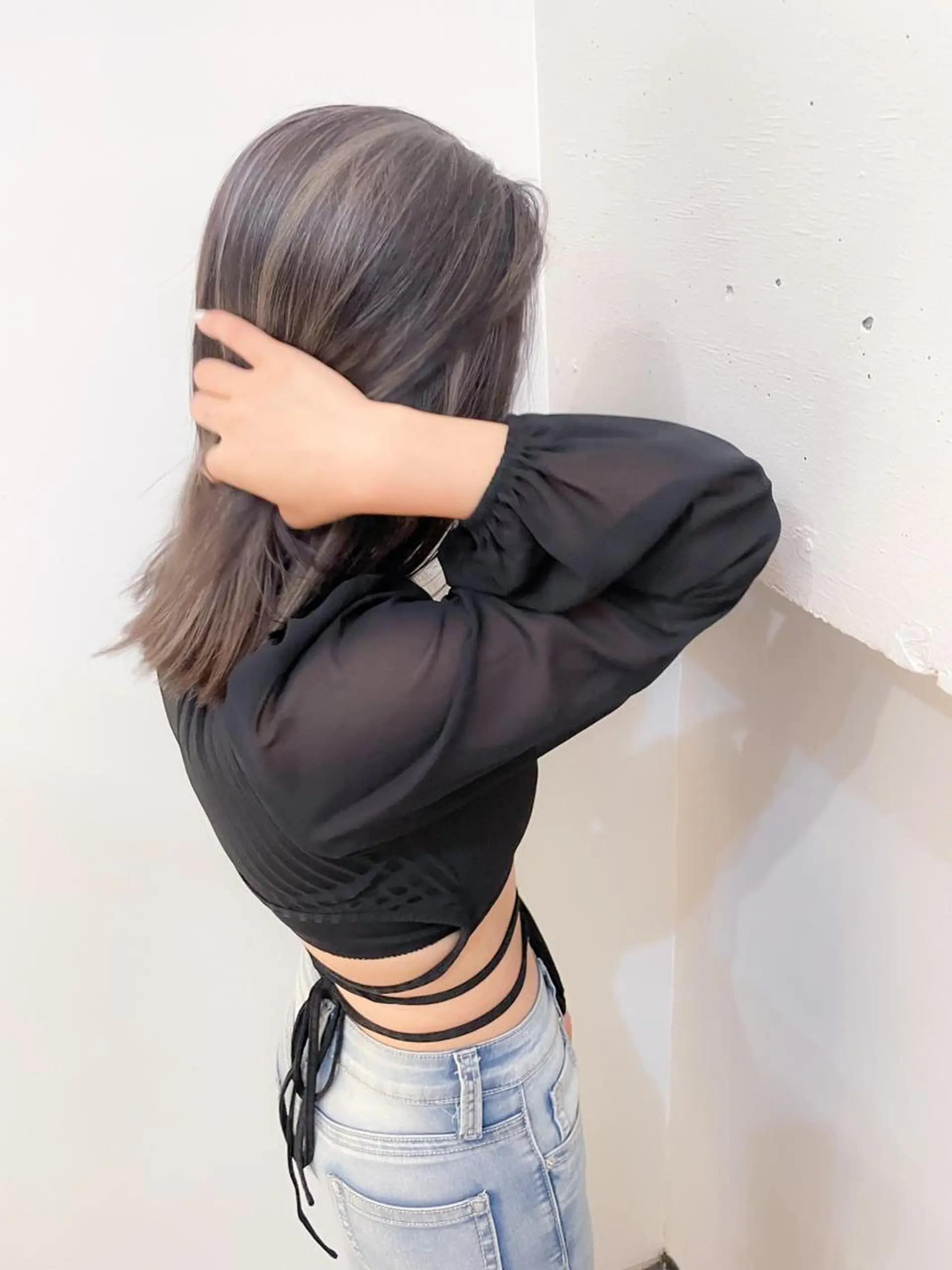 ミディアム カラー 切りっぱなしボブ ハイライトカラー ボブ ハイライト ヘアカラー トリートメント ヘッドスパ ✨カラー支持No.1 🧸ワキ カナコ🧸のヘアスタイル